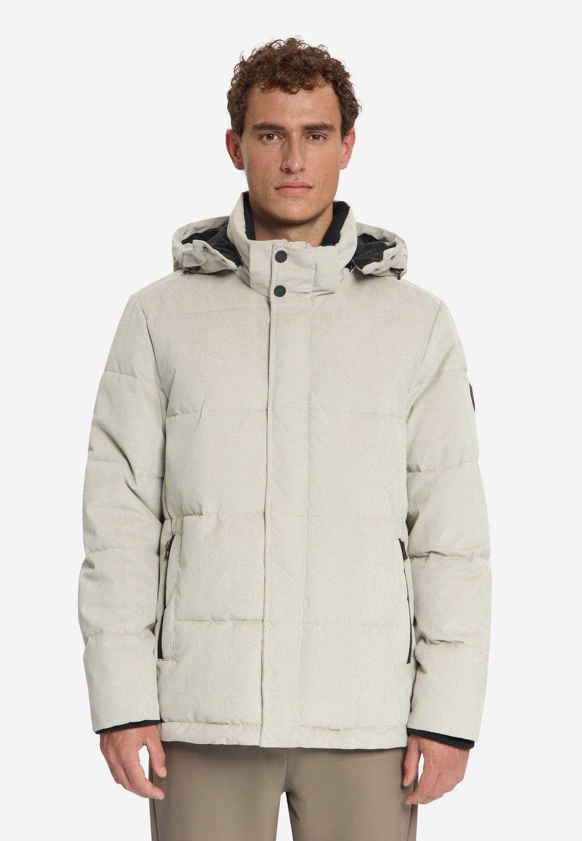 Kapuzenjacke aus Cord | stone