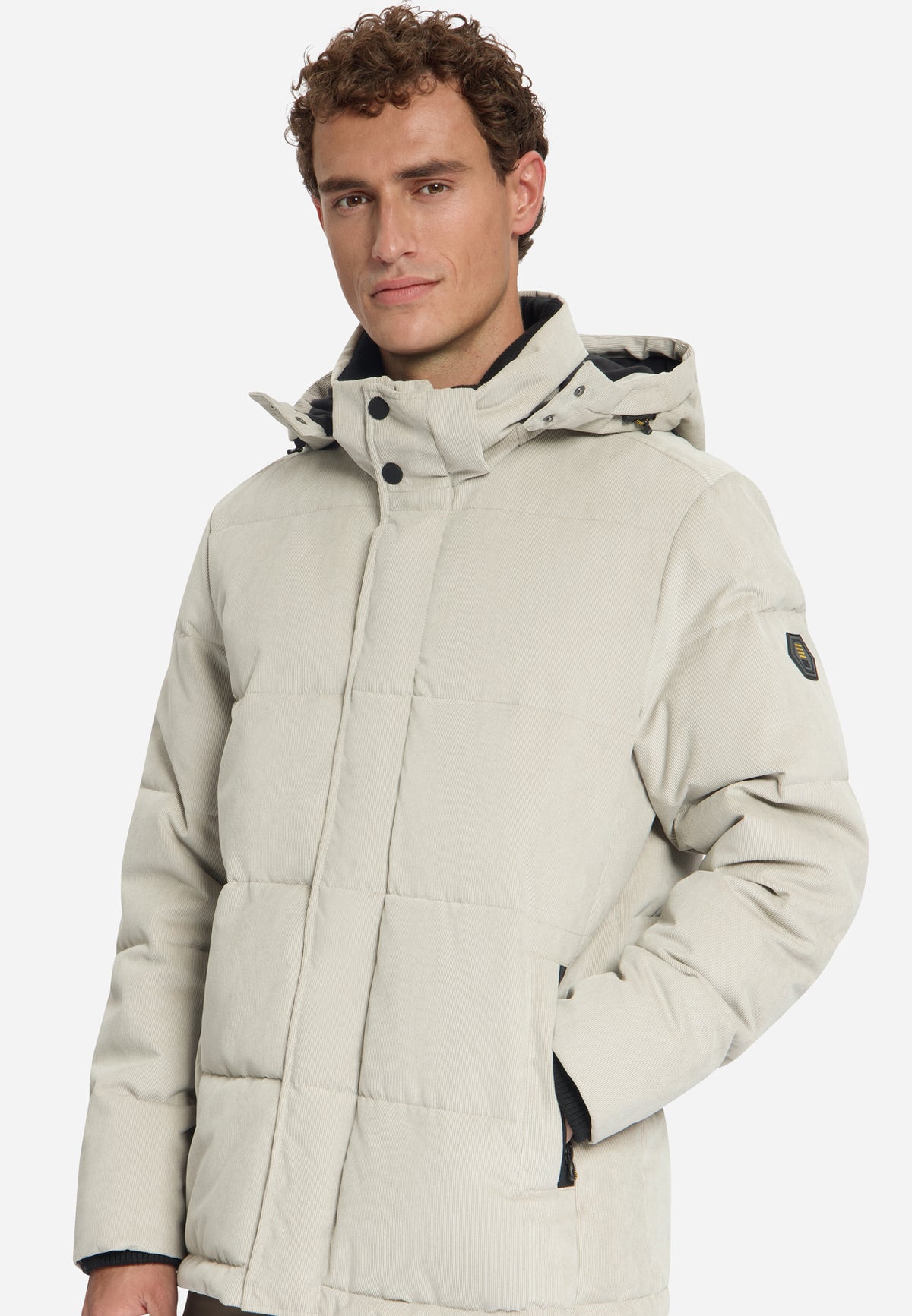 Kapuzenjacke aus Cord | stone