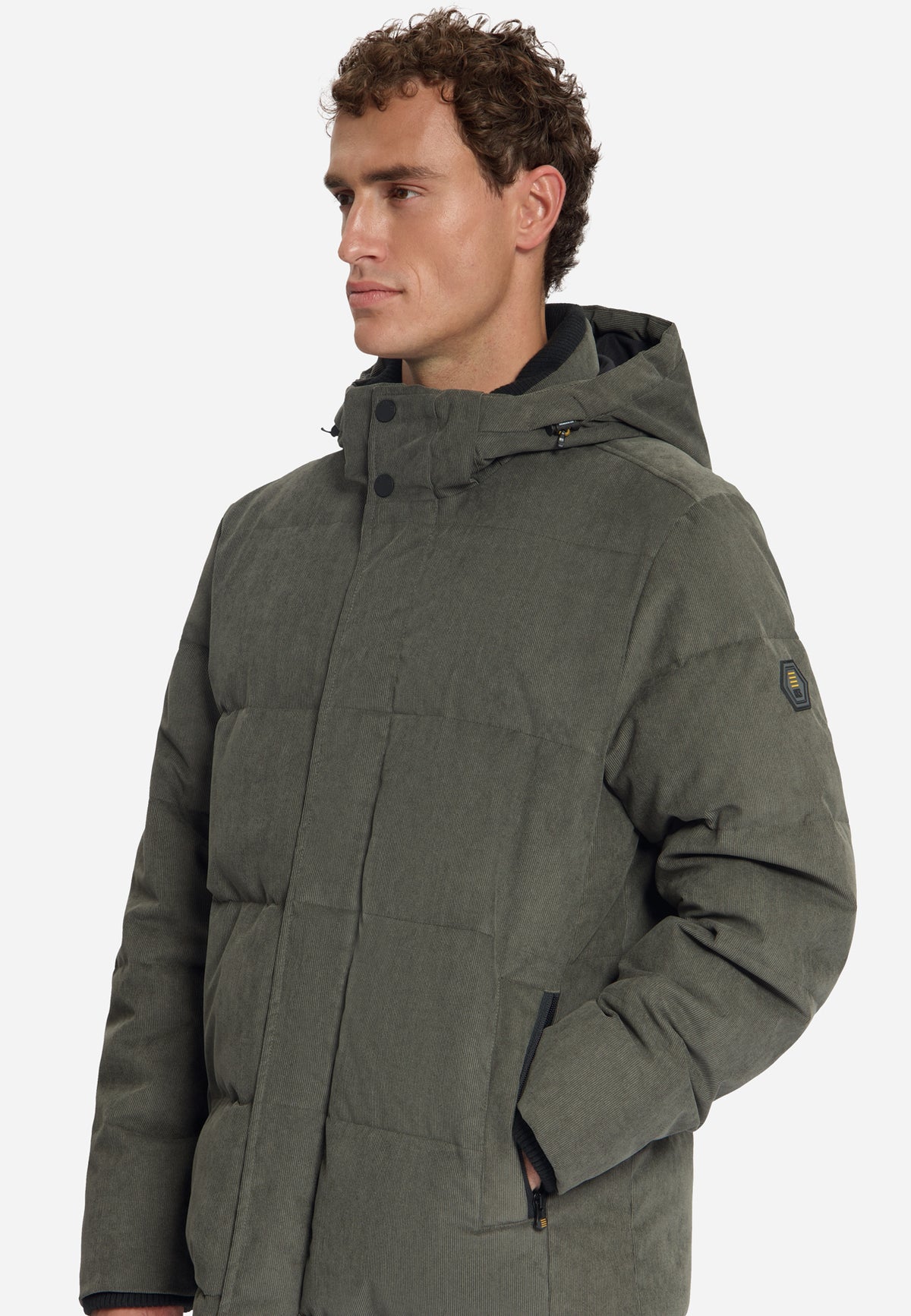 Corduroy Hooded Jacket | Army