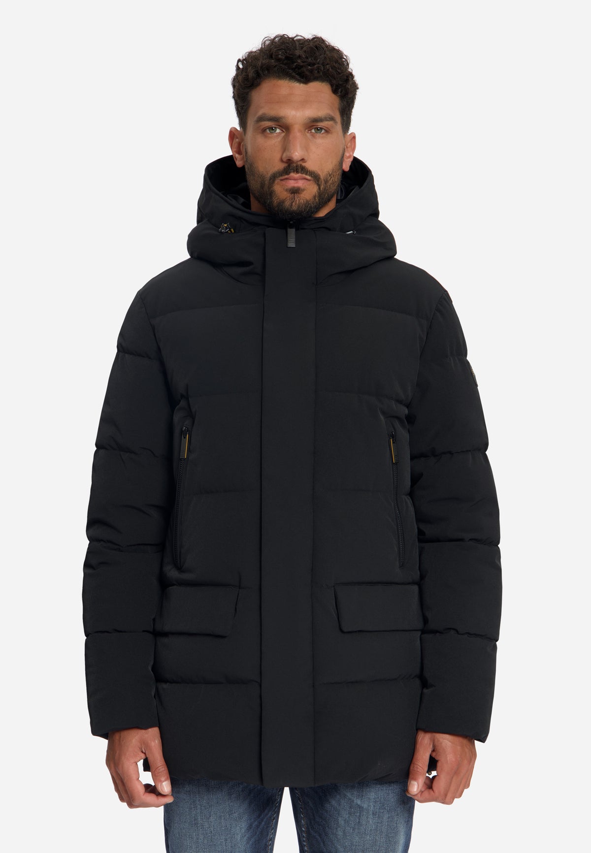 Hooded Puffer Parka Jacket | Black