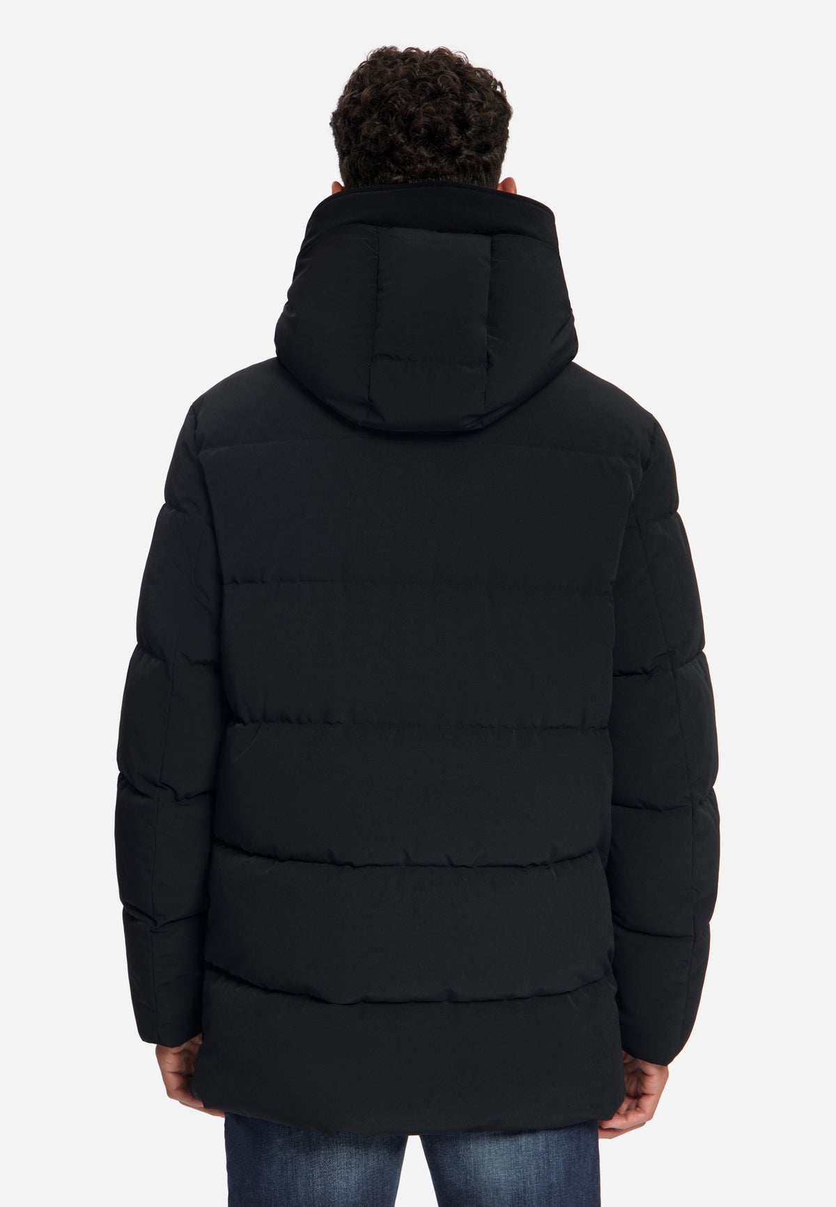 Hooded Puffer Parka Jacket | Black