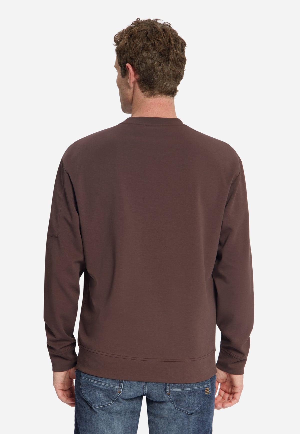 Sweatshirt mit Rundhalsausschnitt | Dark Brown