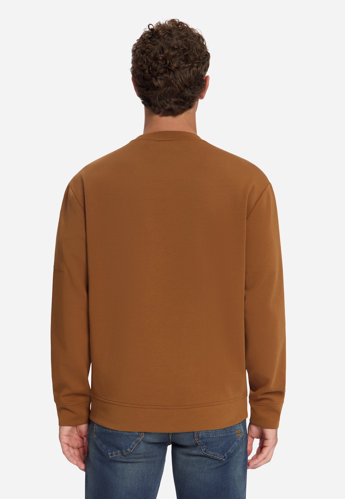 Sweatshirt mit Rundhalsausschnitt | Caramel