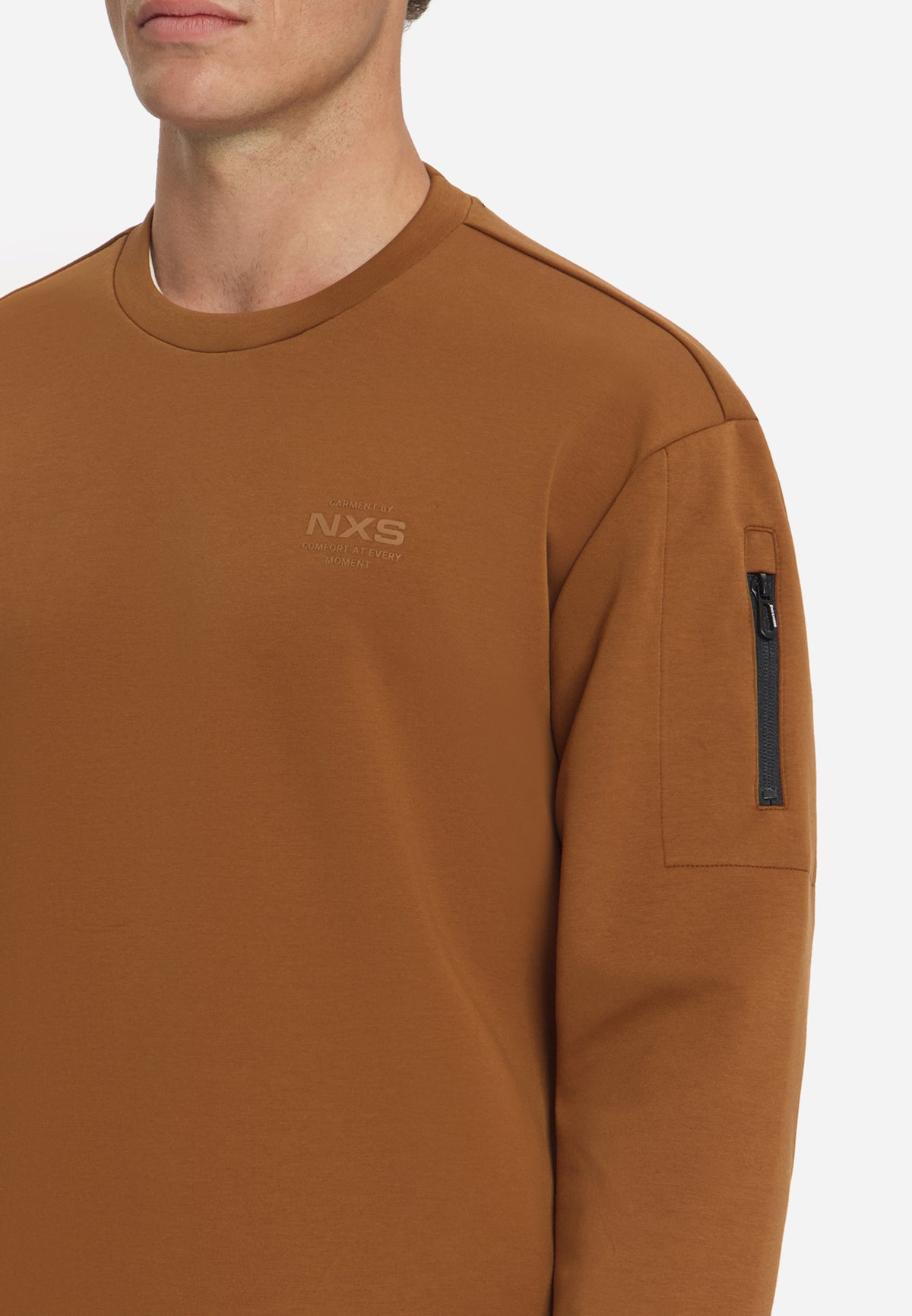 Sweatshirt mit Rundhalsausschnitt | Caramel
