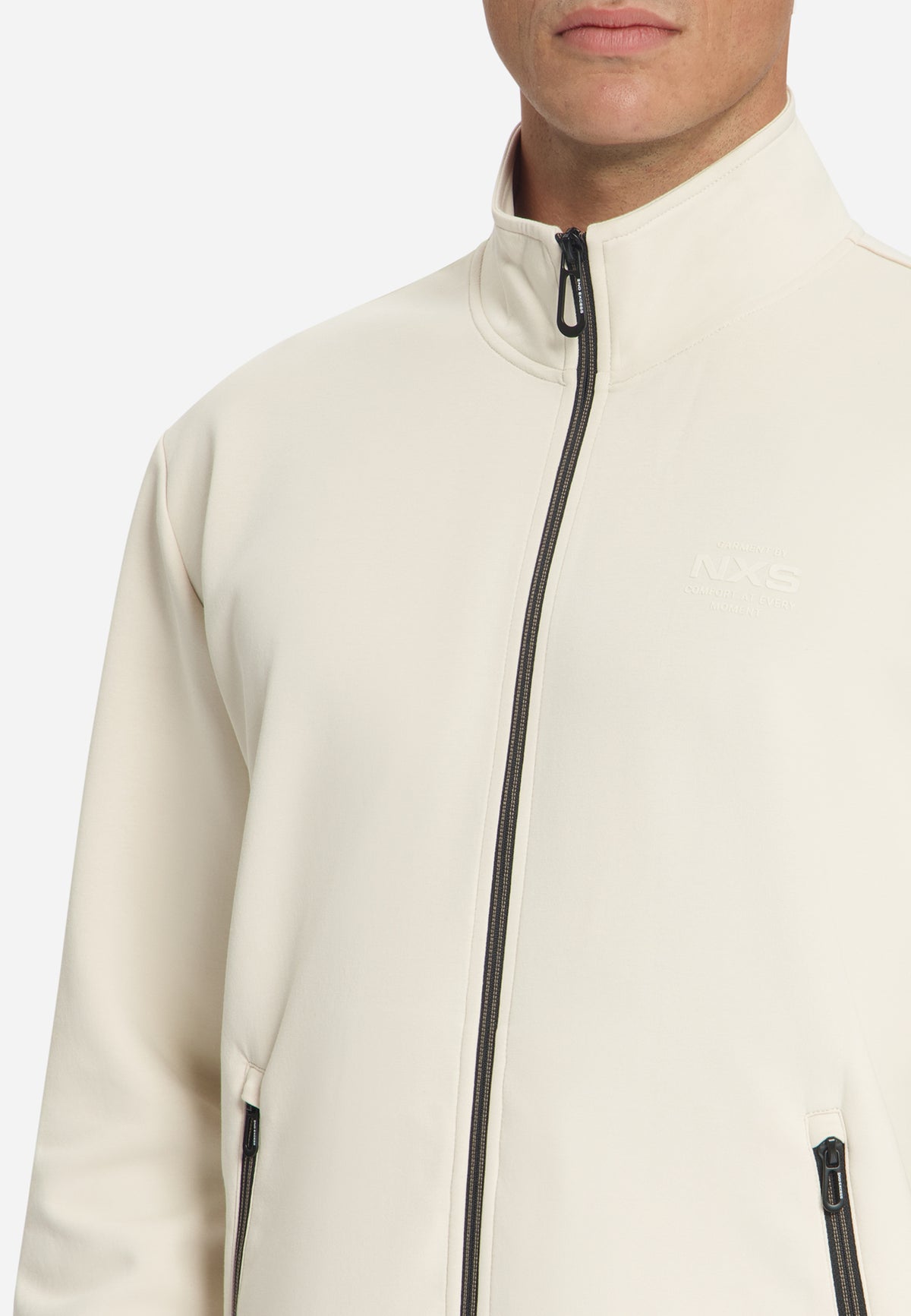 Sweater mit durchgehendem Reißverschluss | stone