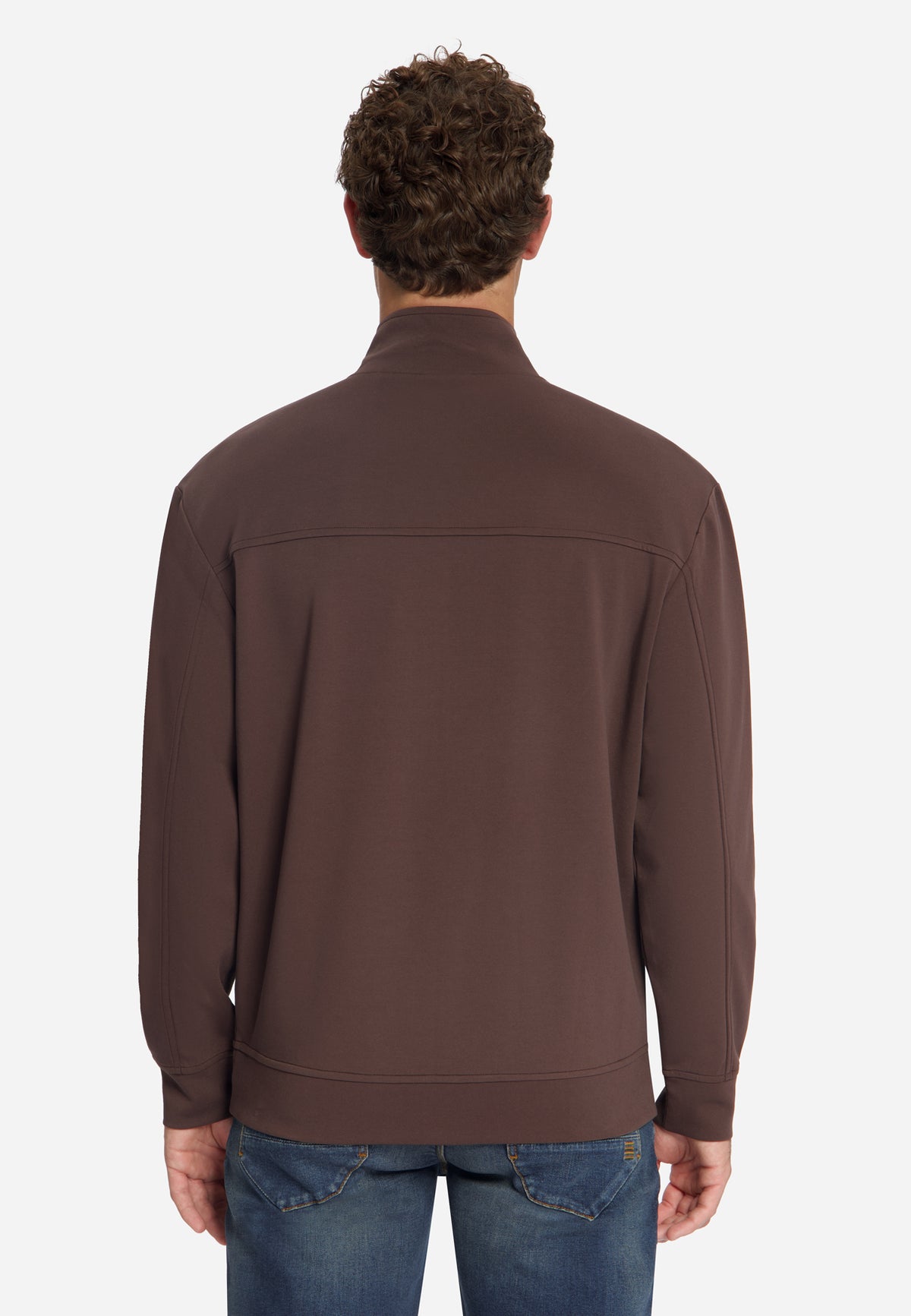 Sweatshirt mit durchgehendem Reißverschluss | Dark Brown