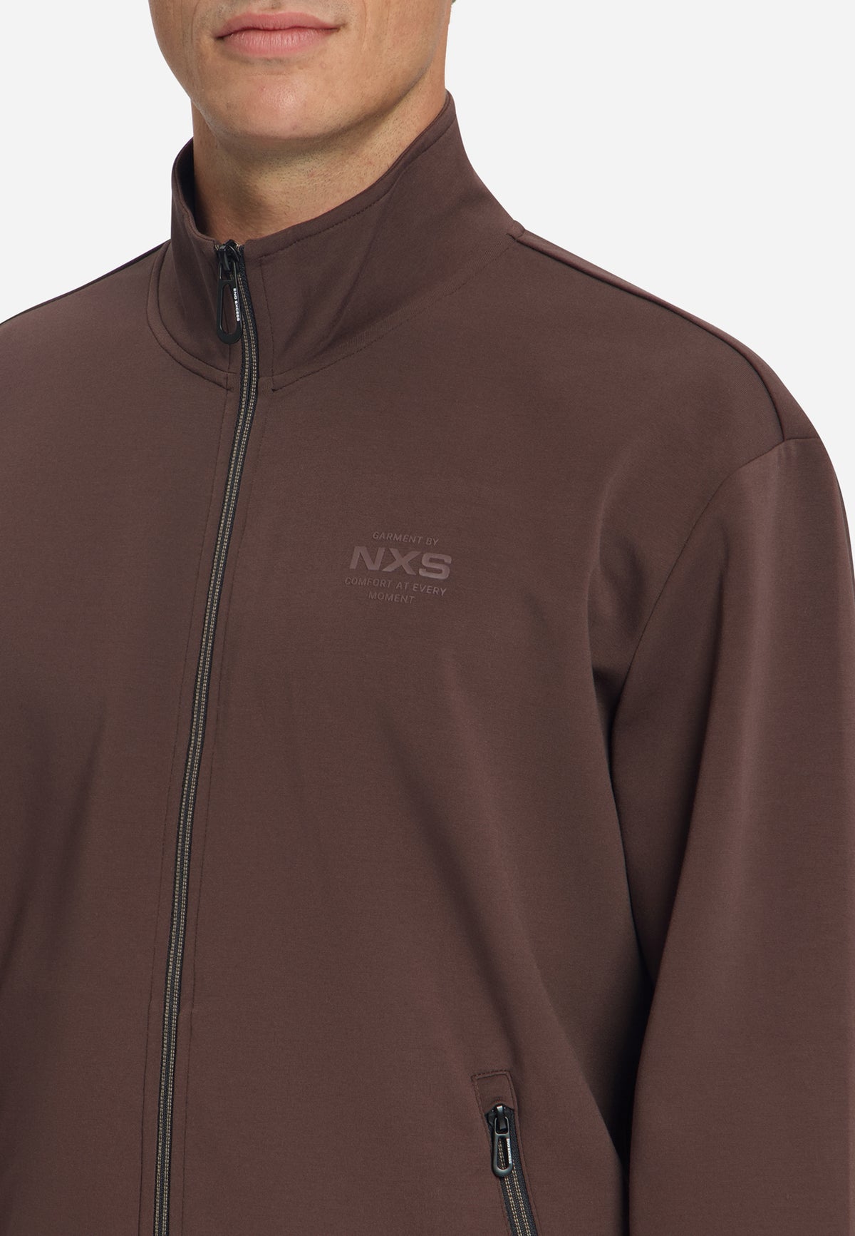 Sweatshirt mit durchgehendem Reißverschluss | Dark Brown