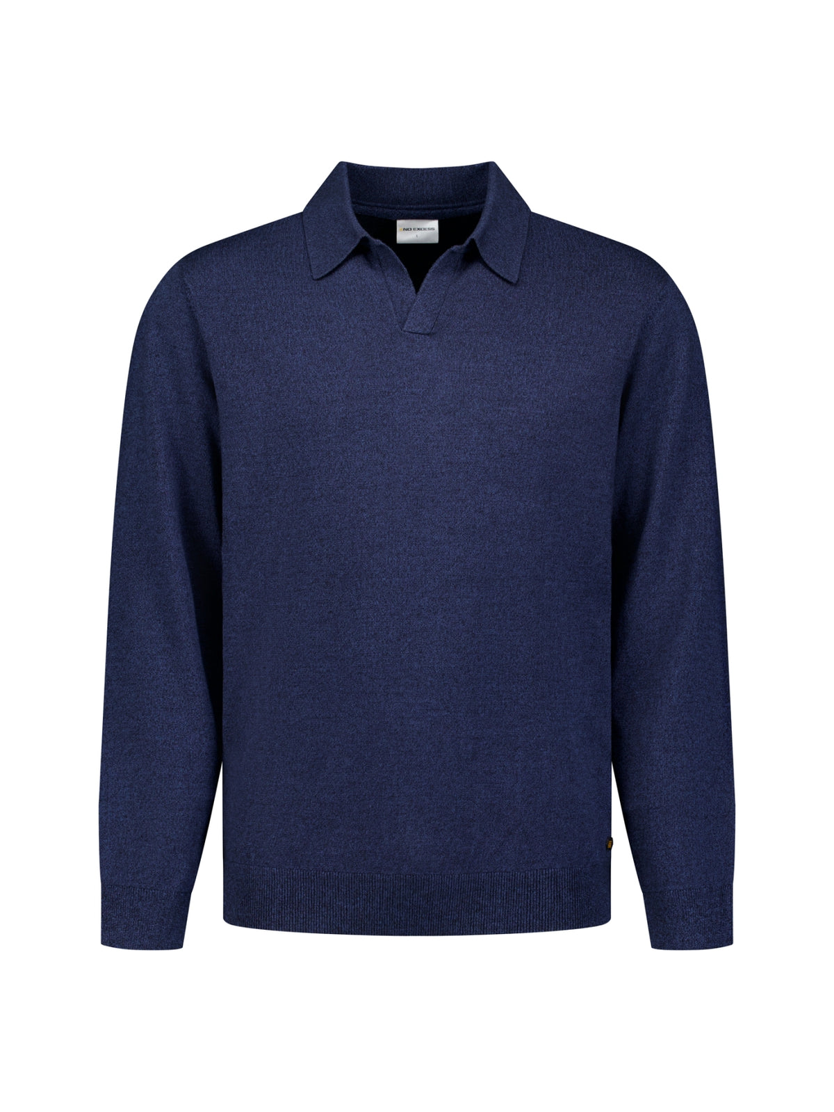 Melierter Polopullover | Navy