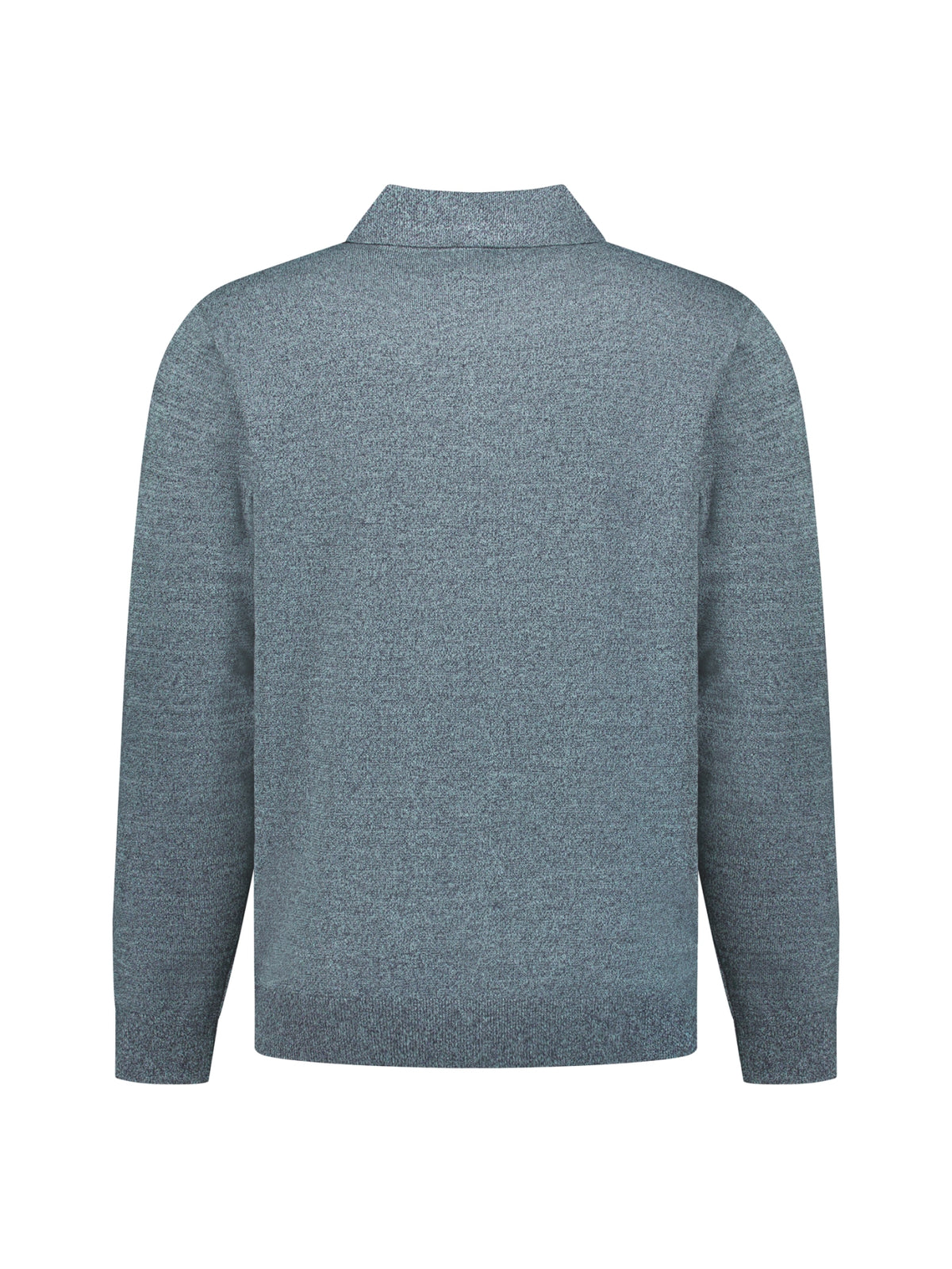Melierter Polopullover | Dusty Blue