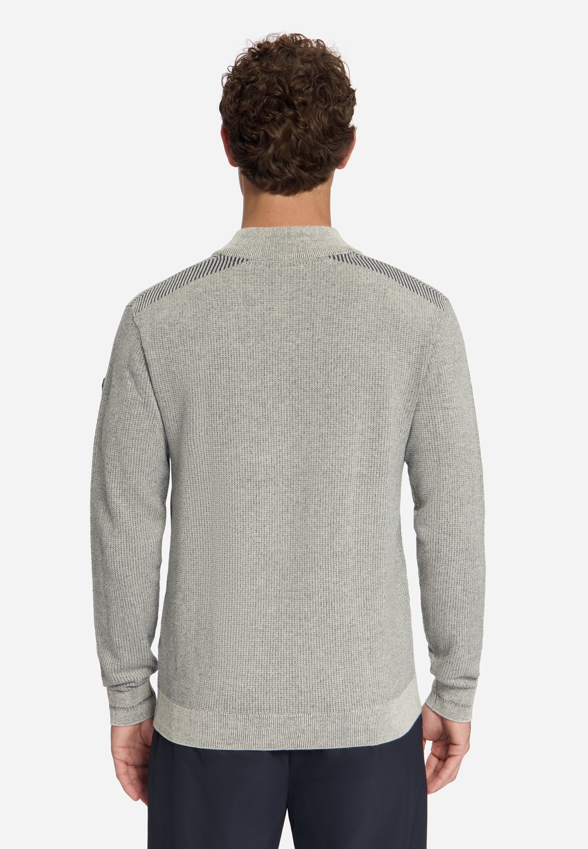 Pullover mit Halbreißverschluss und Metallverzierung | stone