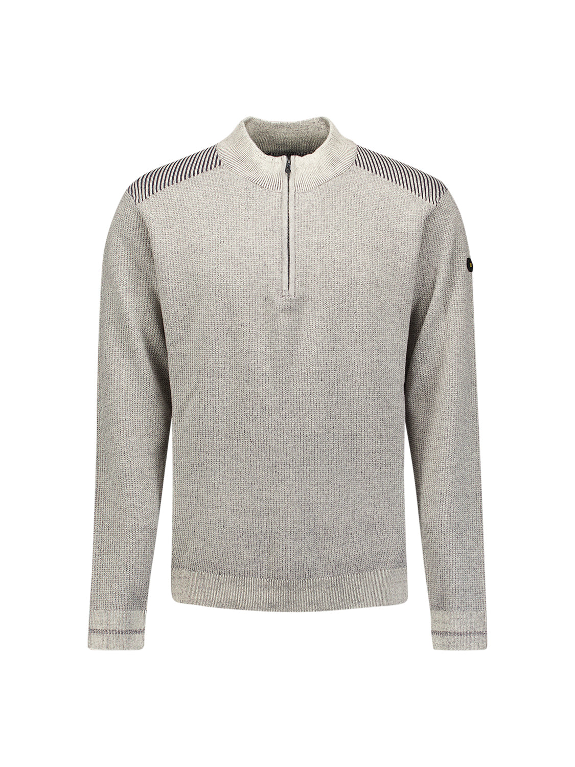 Pullover mit Halbreißverschluss und Metallverzierung | stone