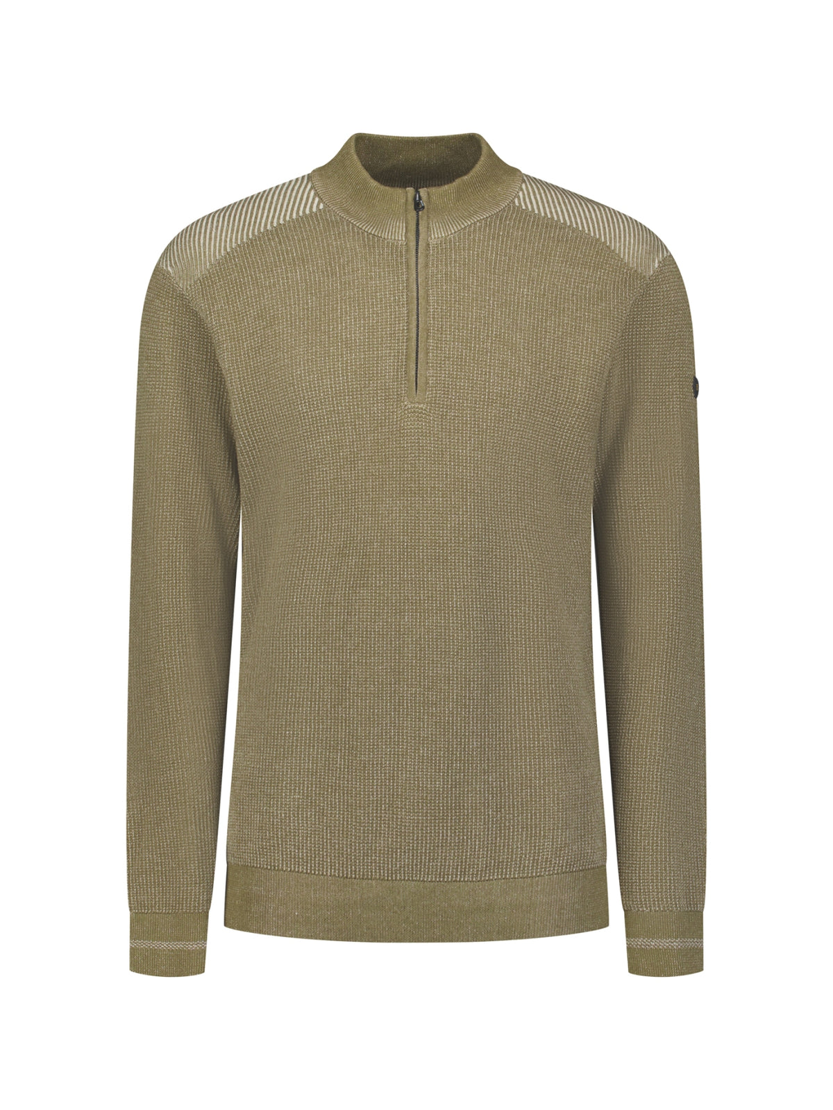 Plated Half-Zip-Pullover | Moss