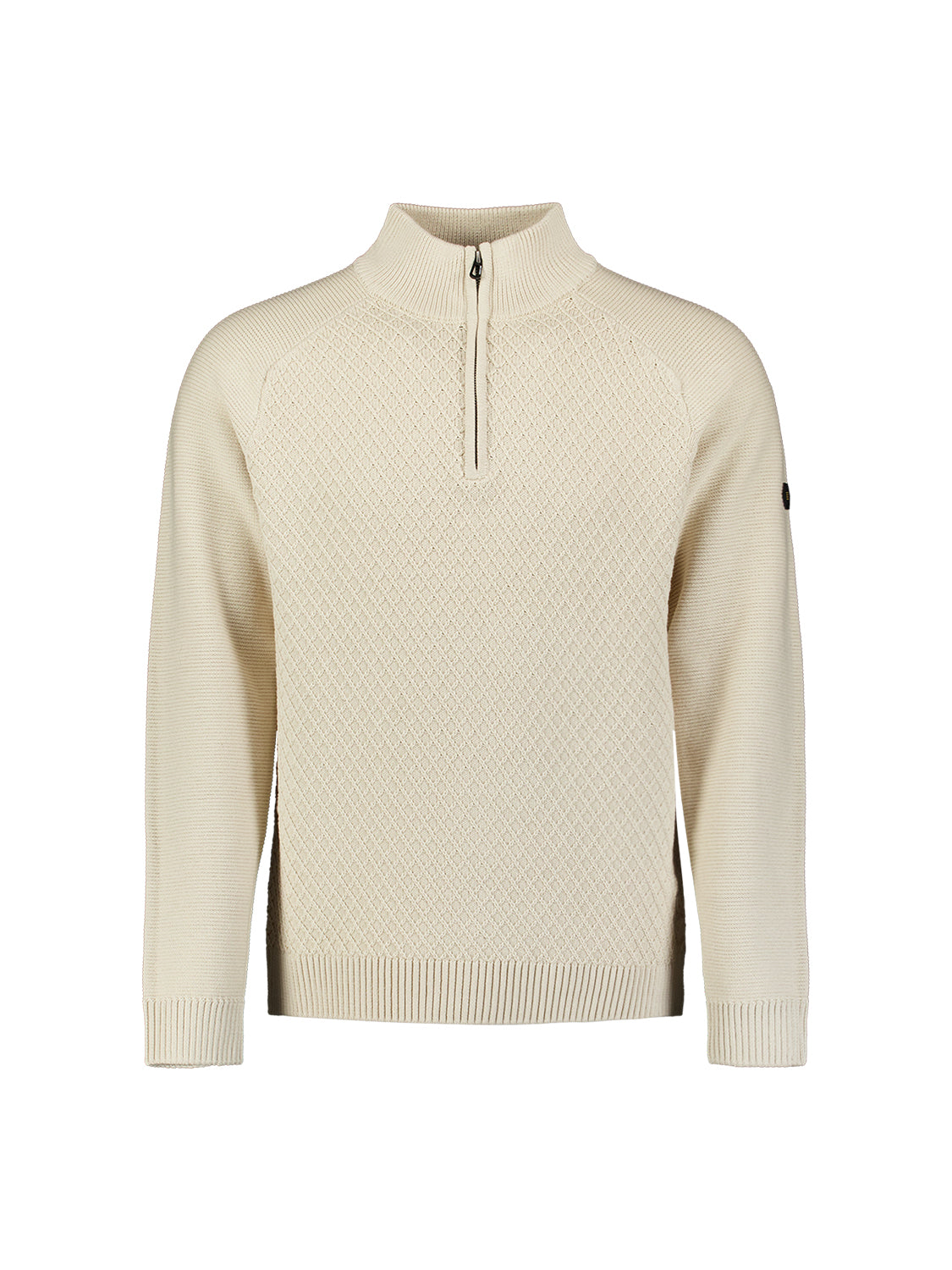 Cable Knit Half-Zip Jumper | Stone
