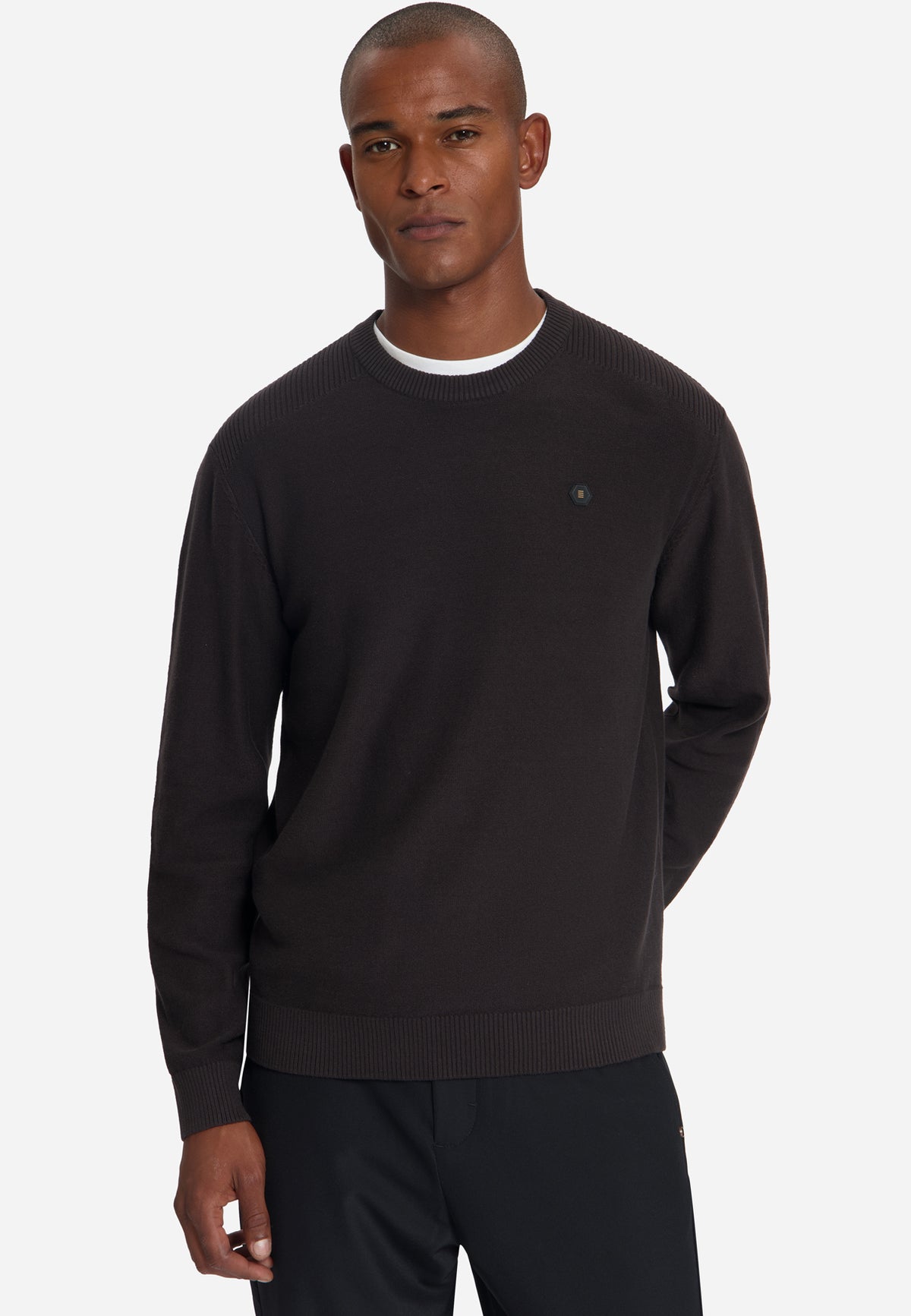 Pullover mit Rundhalsausschnitt | Dark Brown