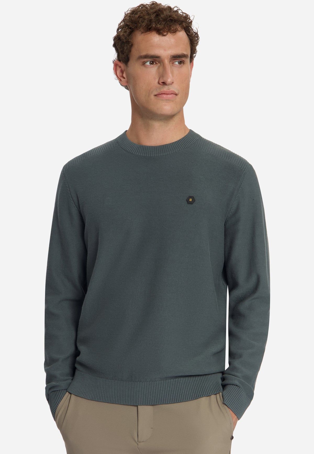 Pullover mit Rundhalsausschnitt | Dark Steel