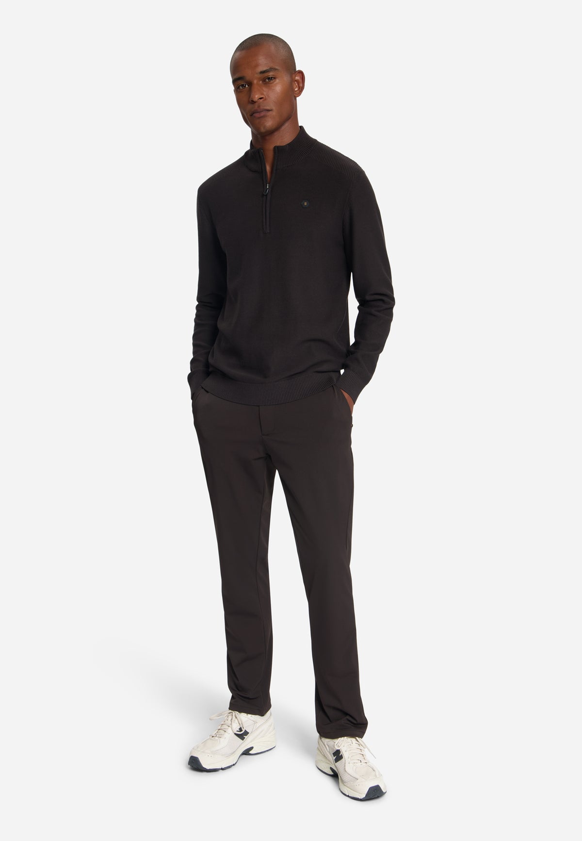 Half-Zip-Pullover | Dark Brown