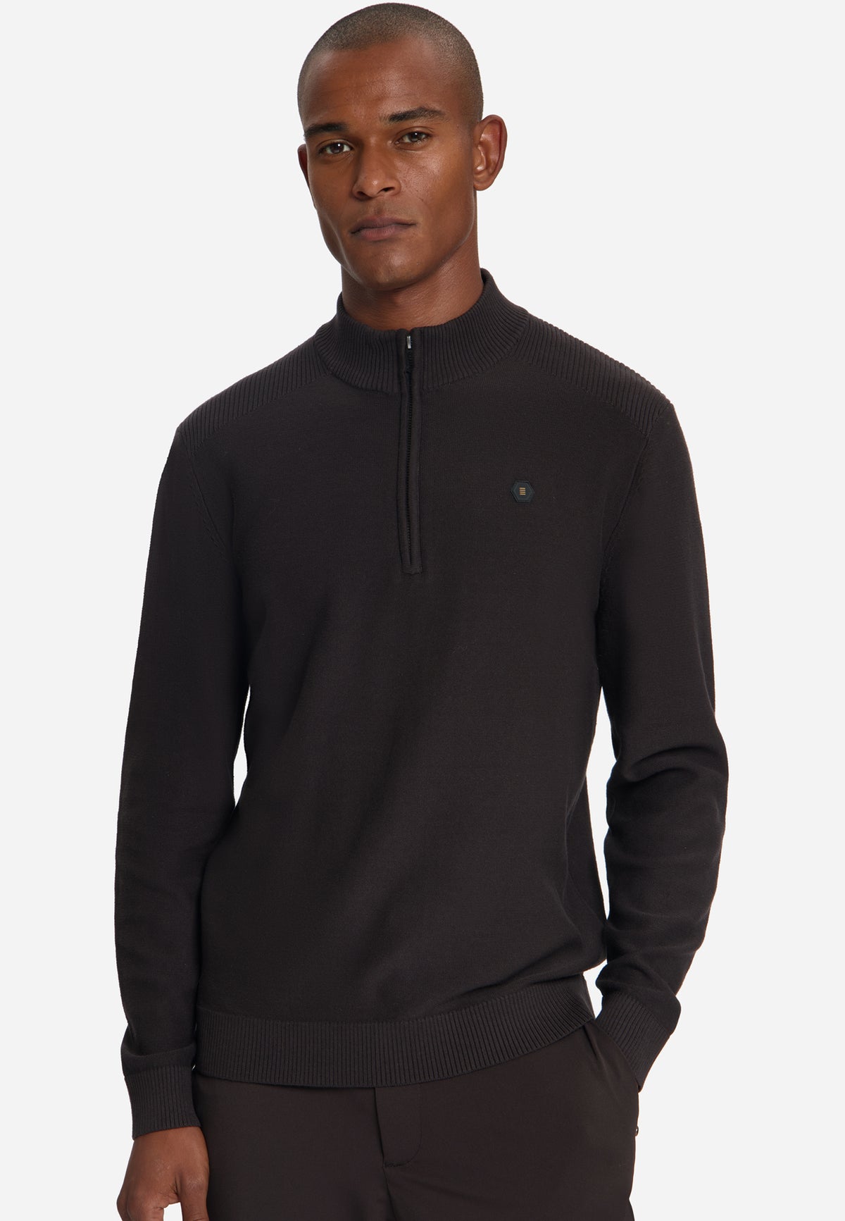Half-Zip-Pullover | Dark Brown