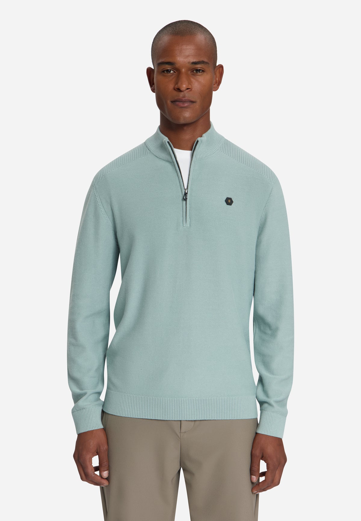 Half-Zip-Pullover | Dusty Blue
