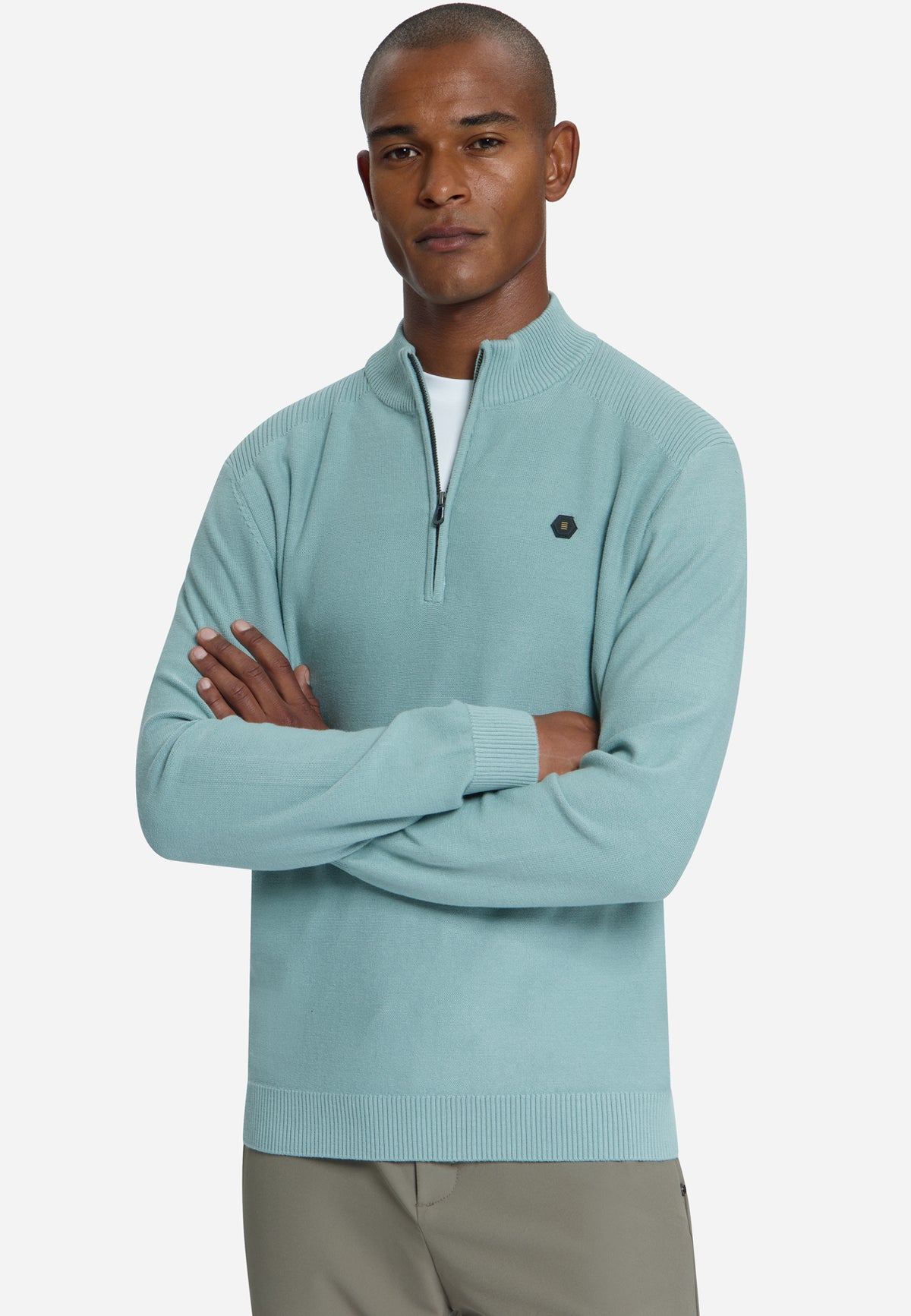 Half-Zip-Pullover | Dusty Blue