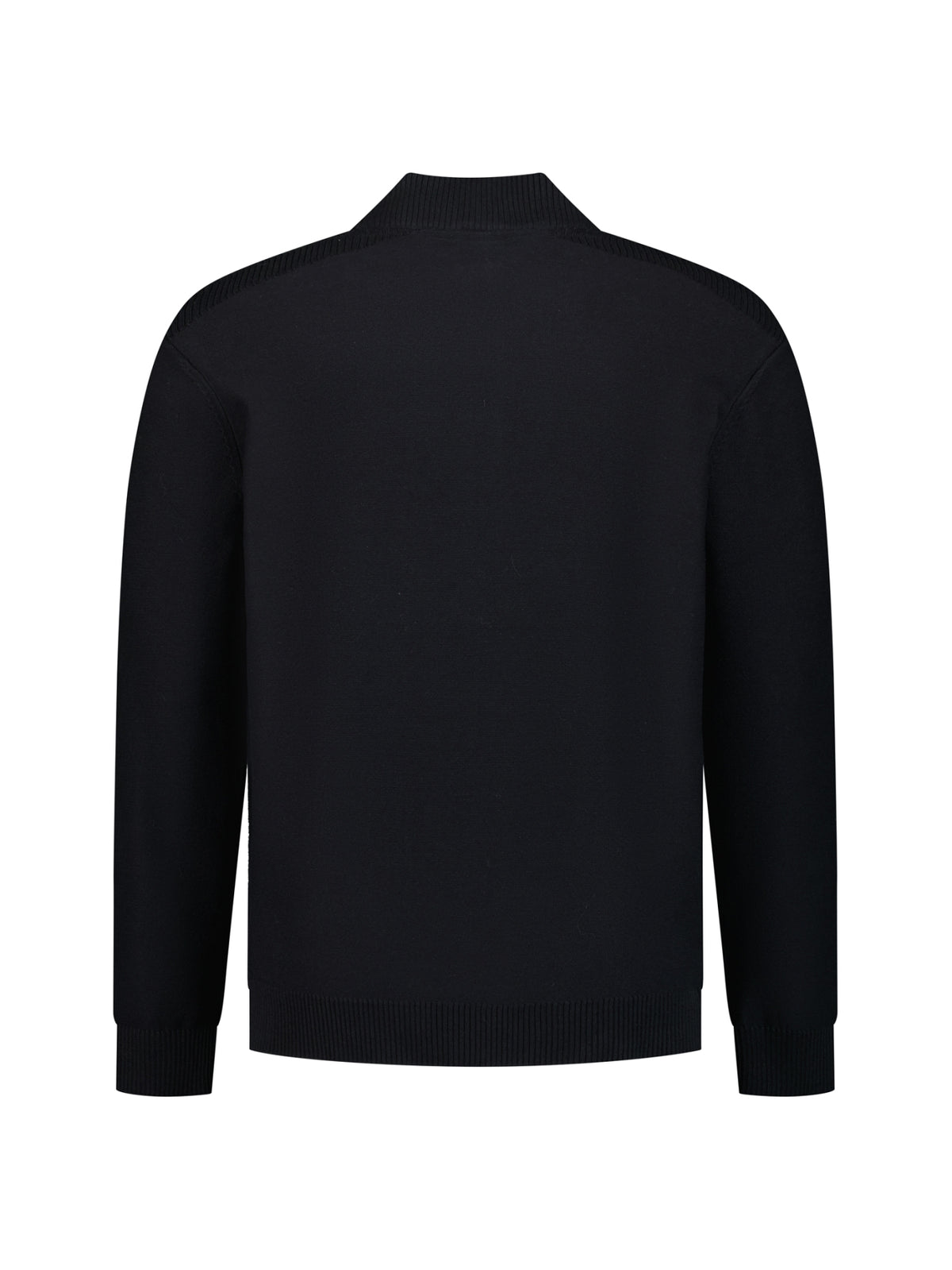 Strickjacke mit durchgehendem Reißverschluss | Black