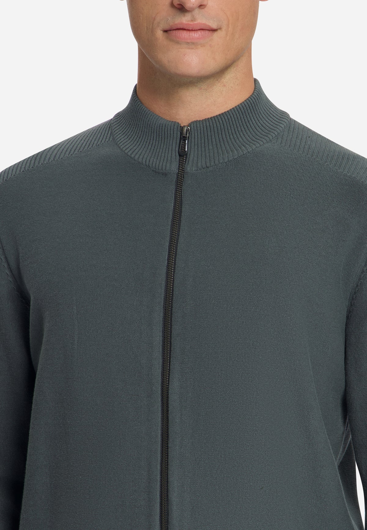 Strickjacke mit durchgehendem Reißverschluss | Dark Steel