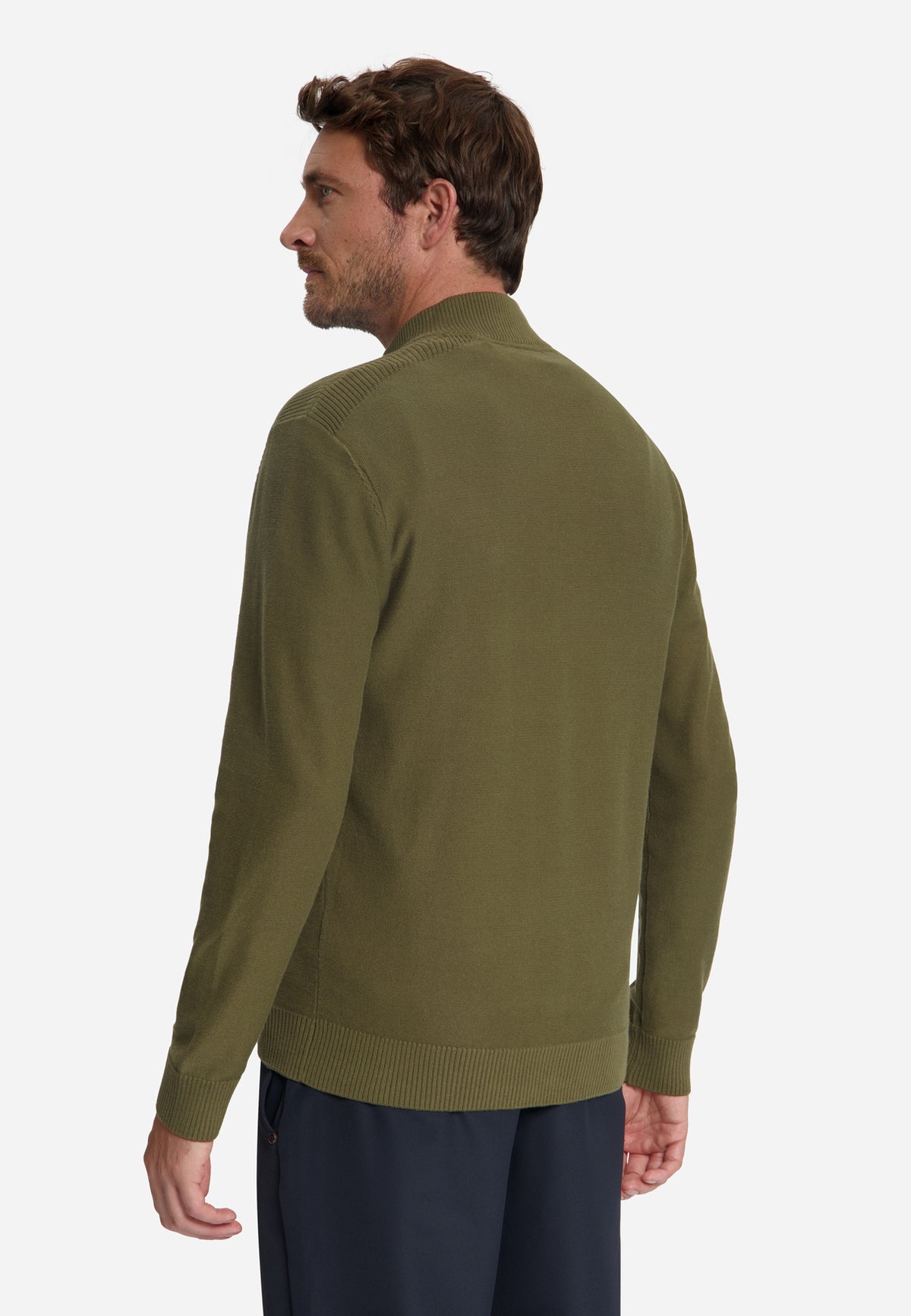 Strickjacke mit durchgehendem Reißverschluss | Moss
