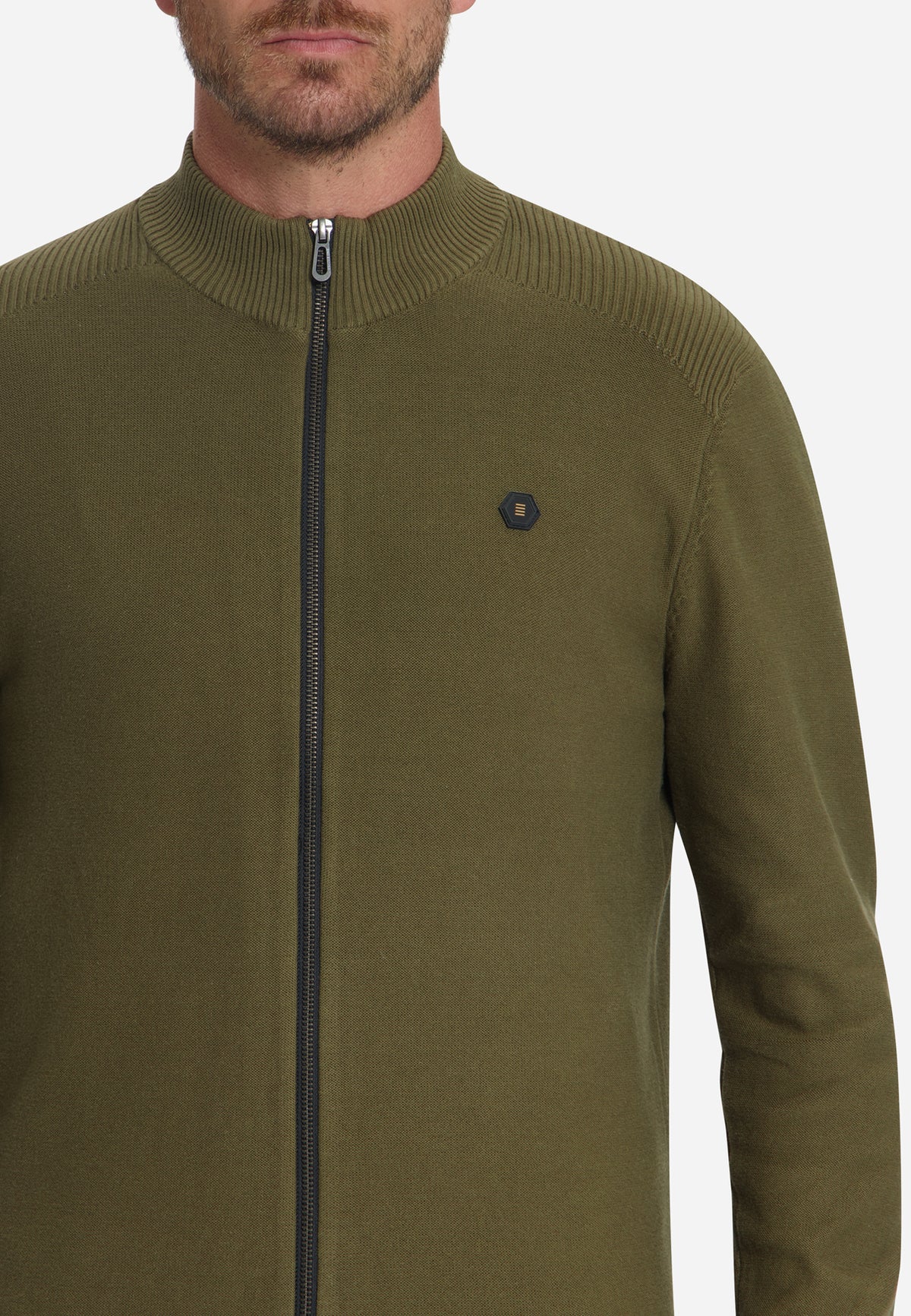 Strickjacke mit durchgehendem Reißverschluss | Moss