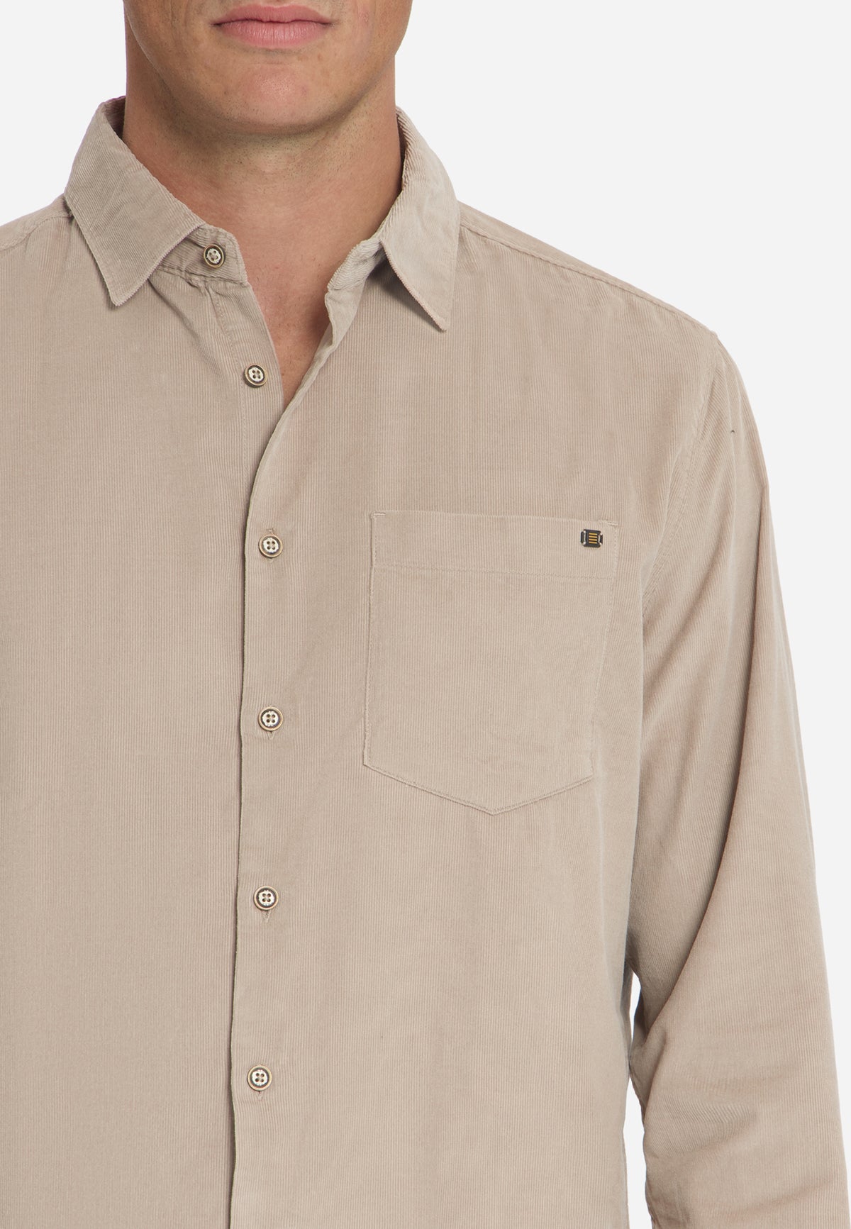 Fine Corduroy Shirt | Cement