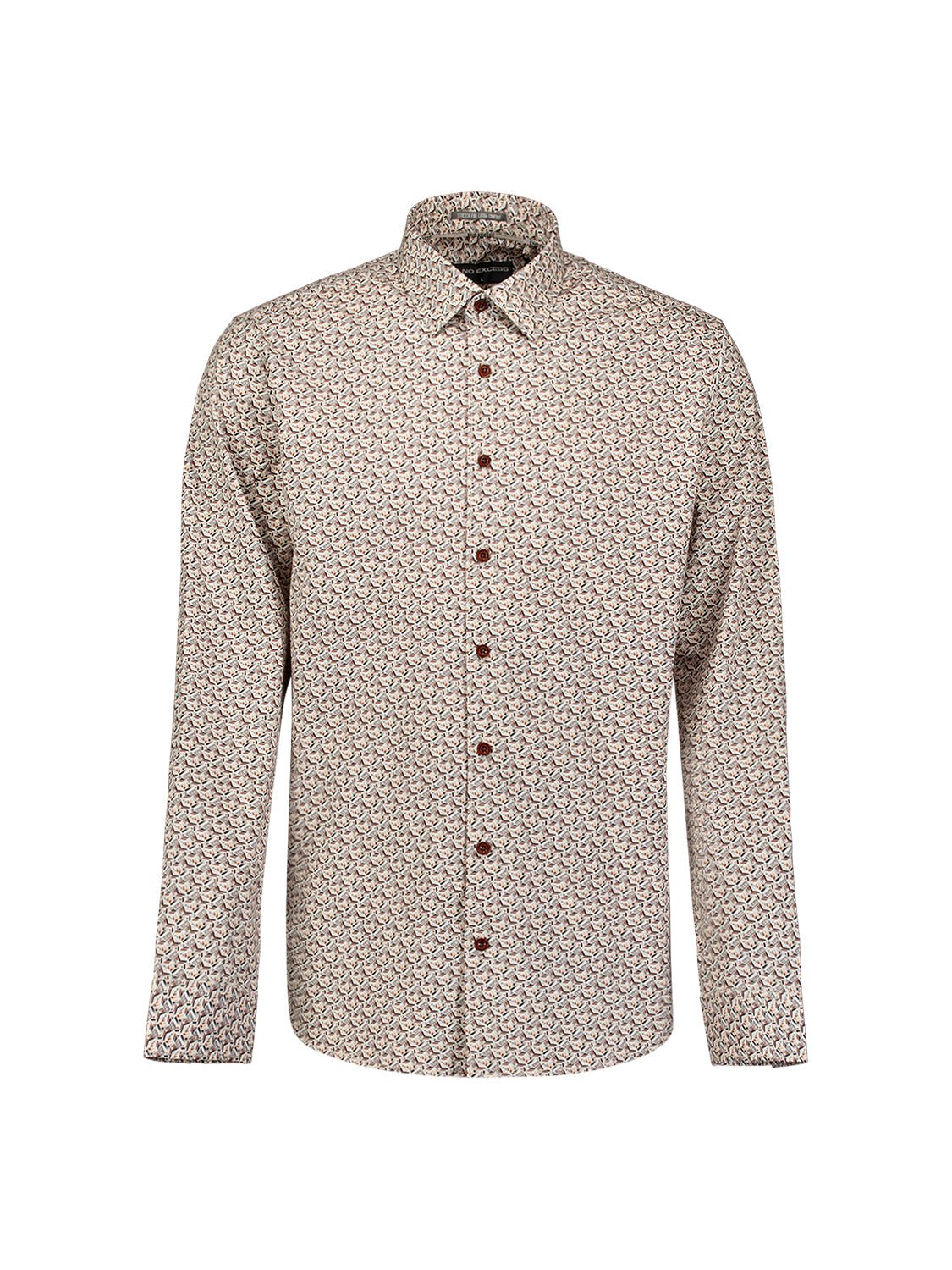 Bedrucktes Stretch-Hemd | Caramel