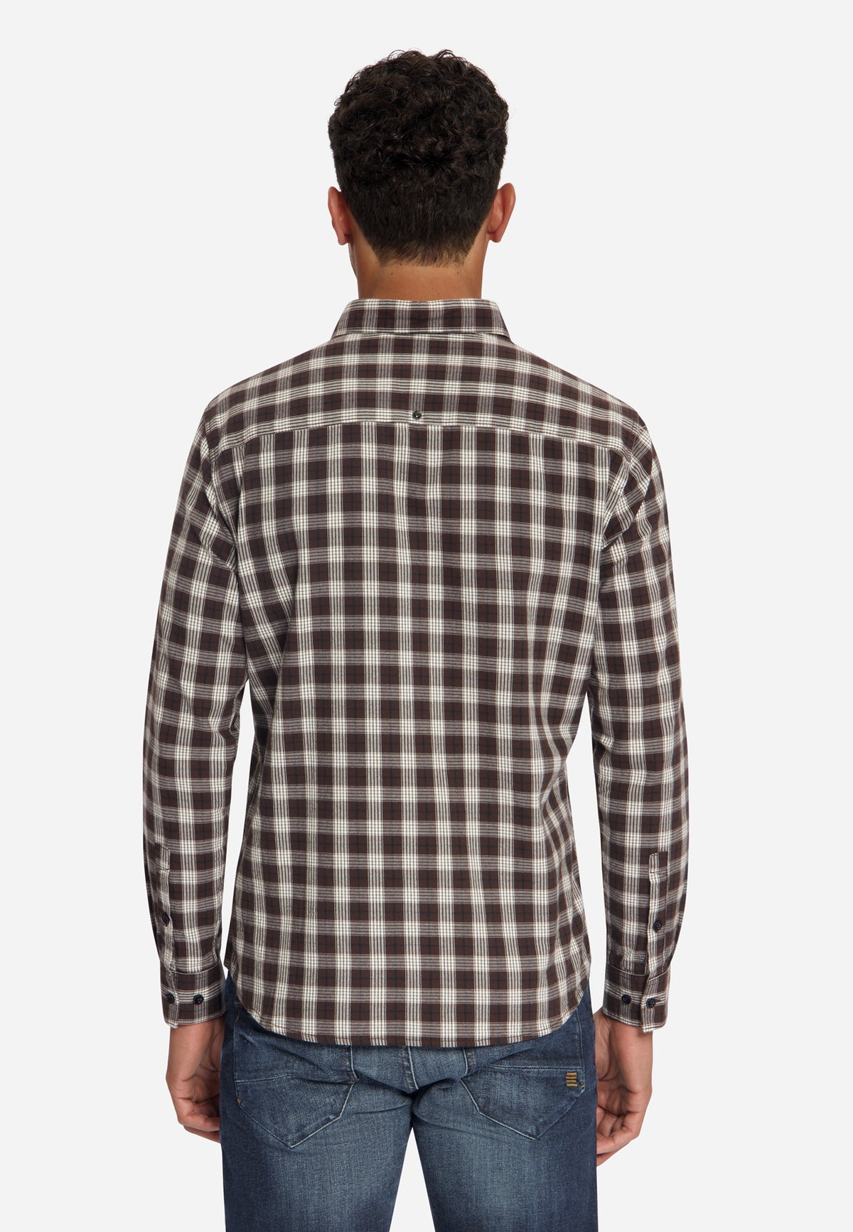 Baumwollhemd mit Karomuster | Dark Brown