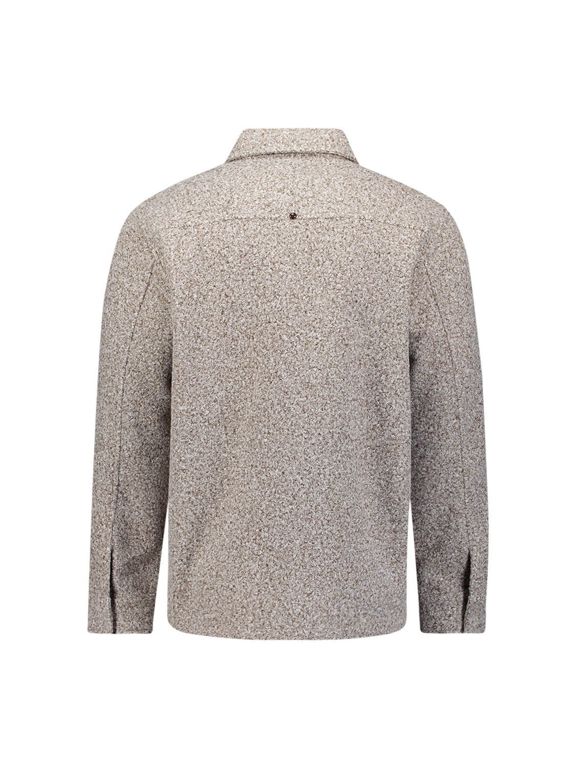 Bouclé Zip-Up Overshirt | Grey Melange