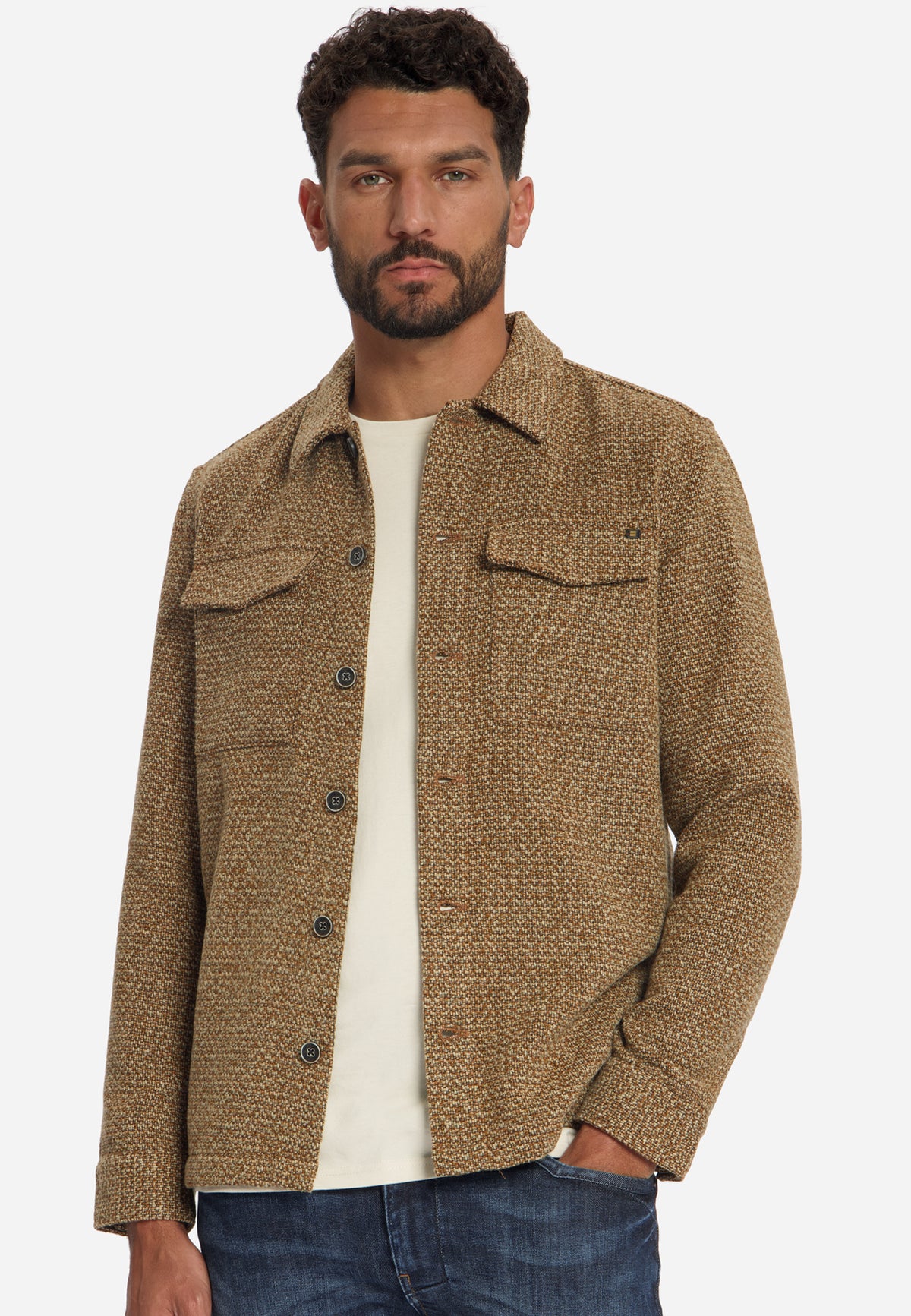 Tweed-Overshirt | Sand
