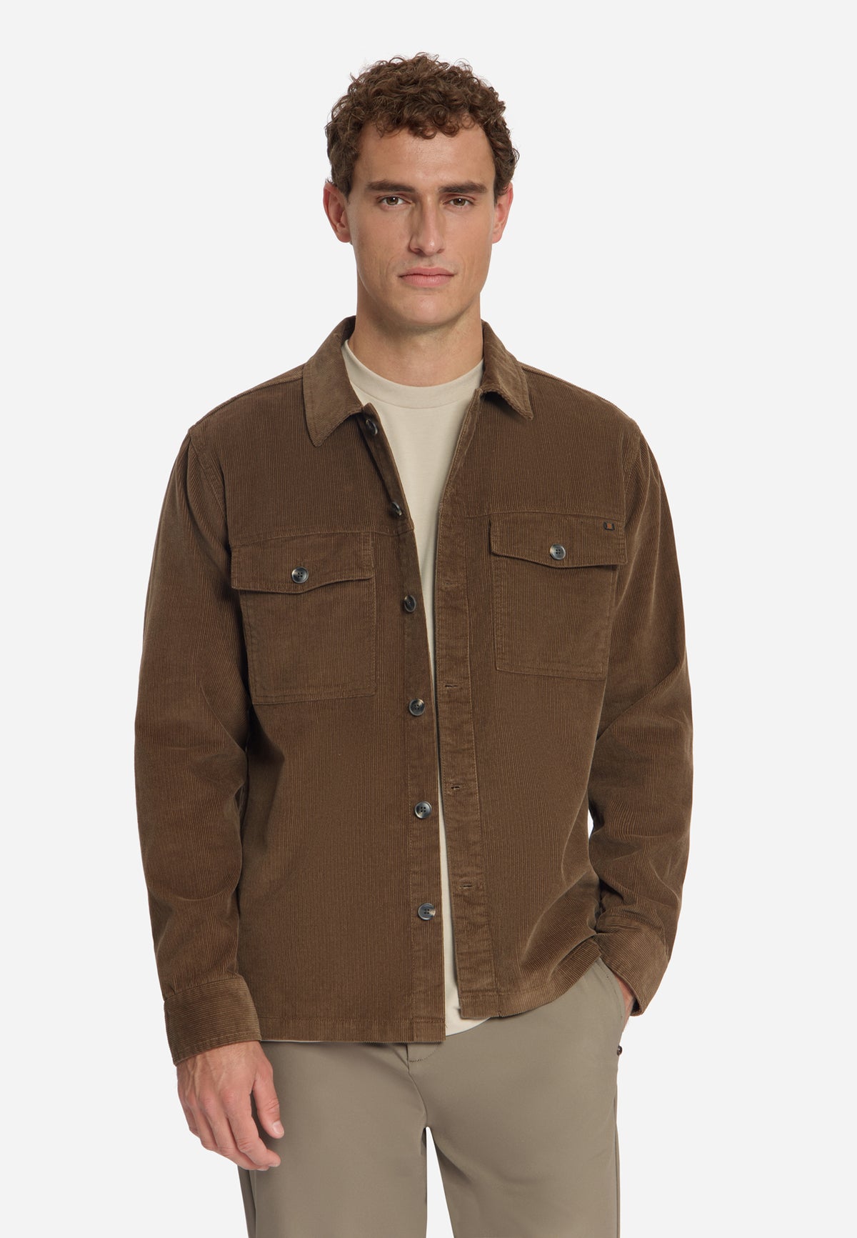 Overshirt aus Cord | Hellbraun