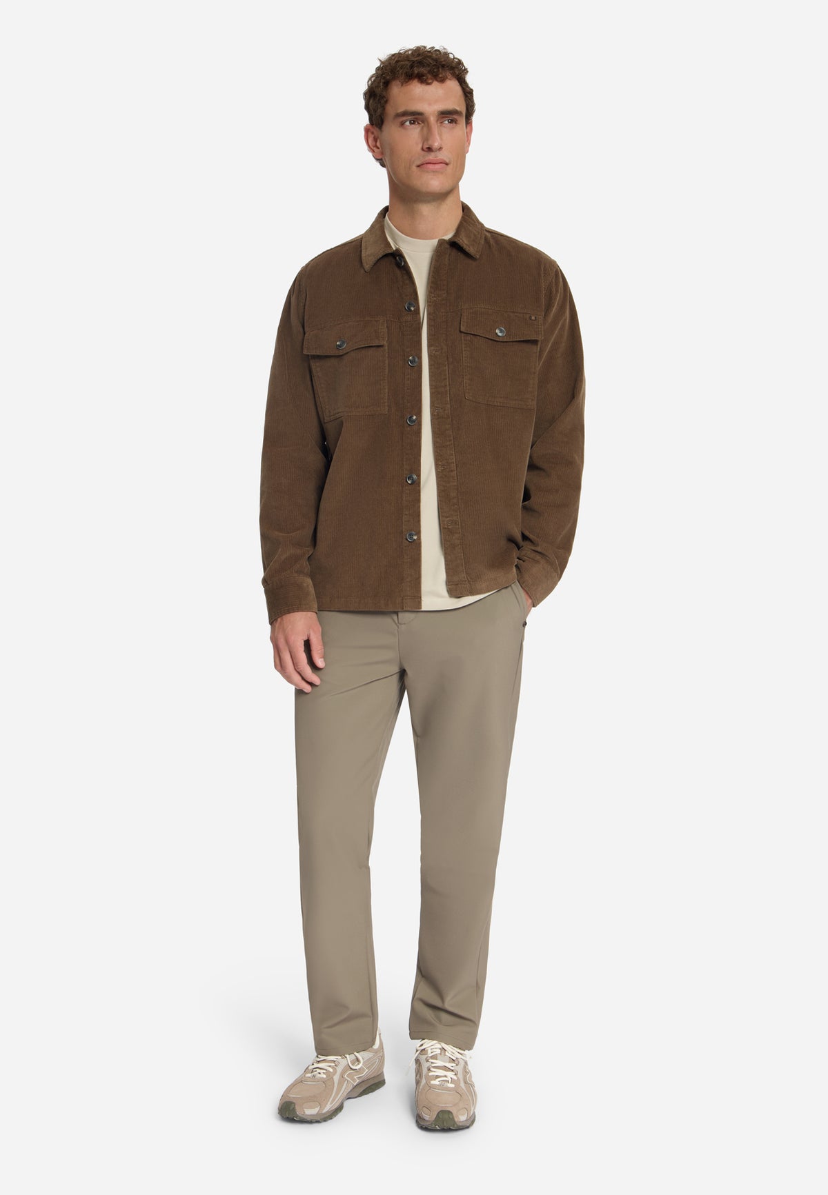 Overshirt aus Cord | Hellbraun