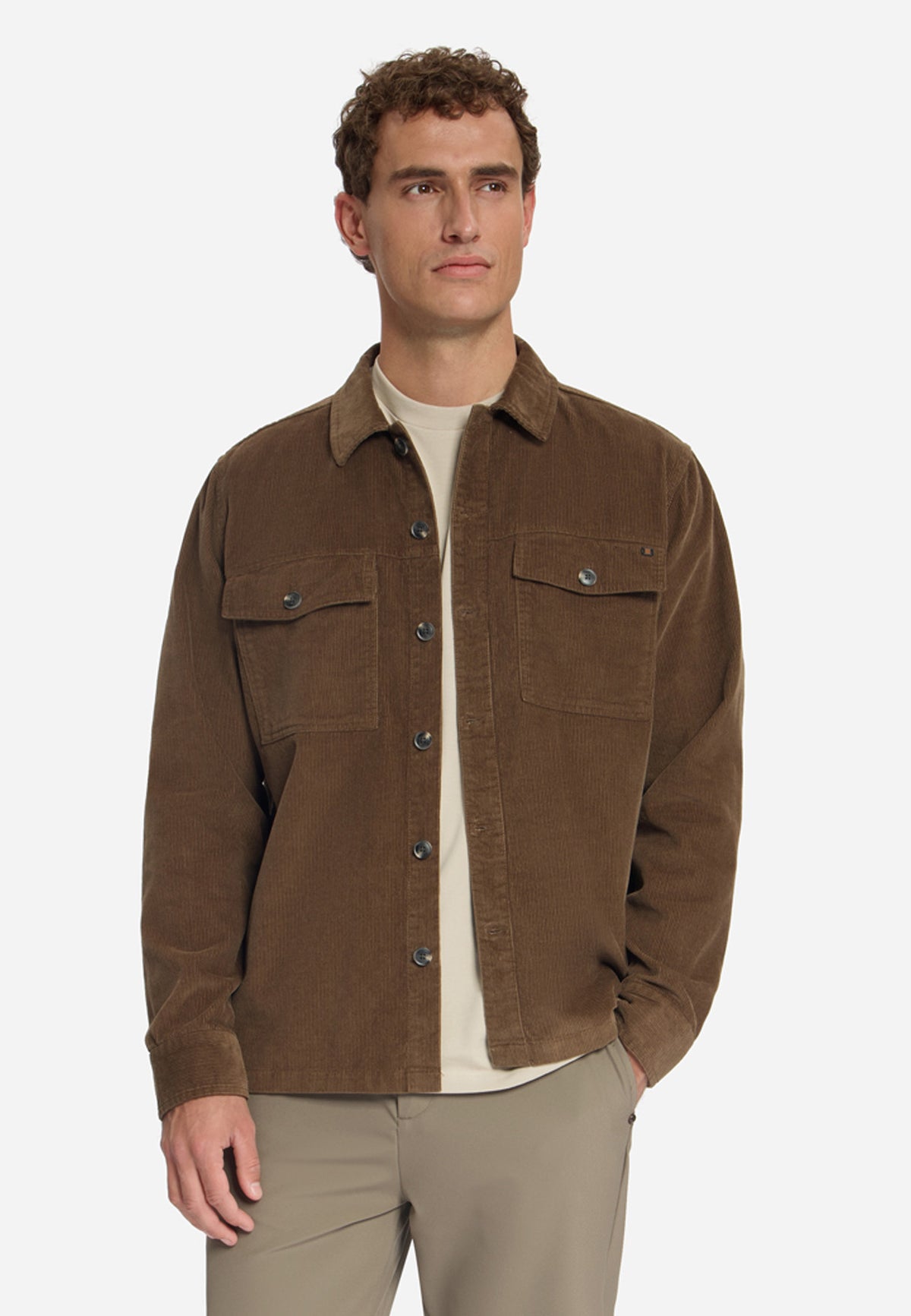 Overshirt aus Cord | Hellbraun