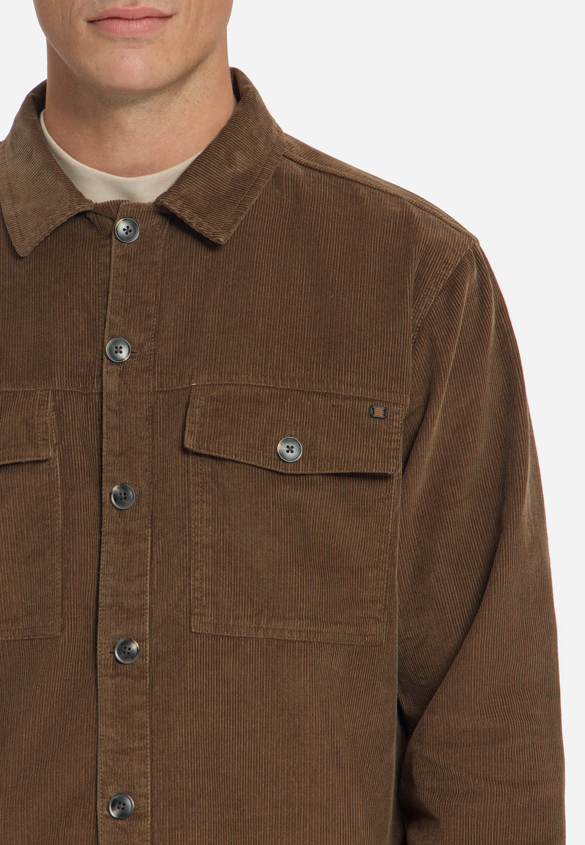 Overshirt aus Cord | Hellbraun
