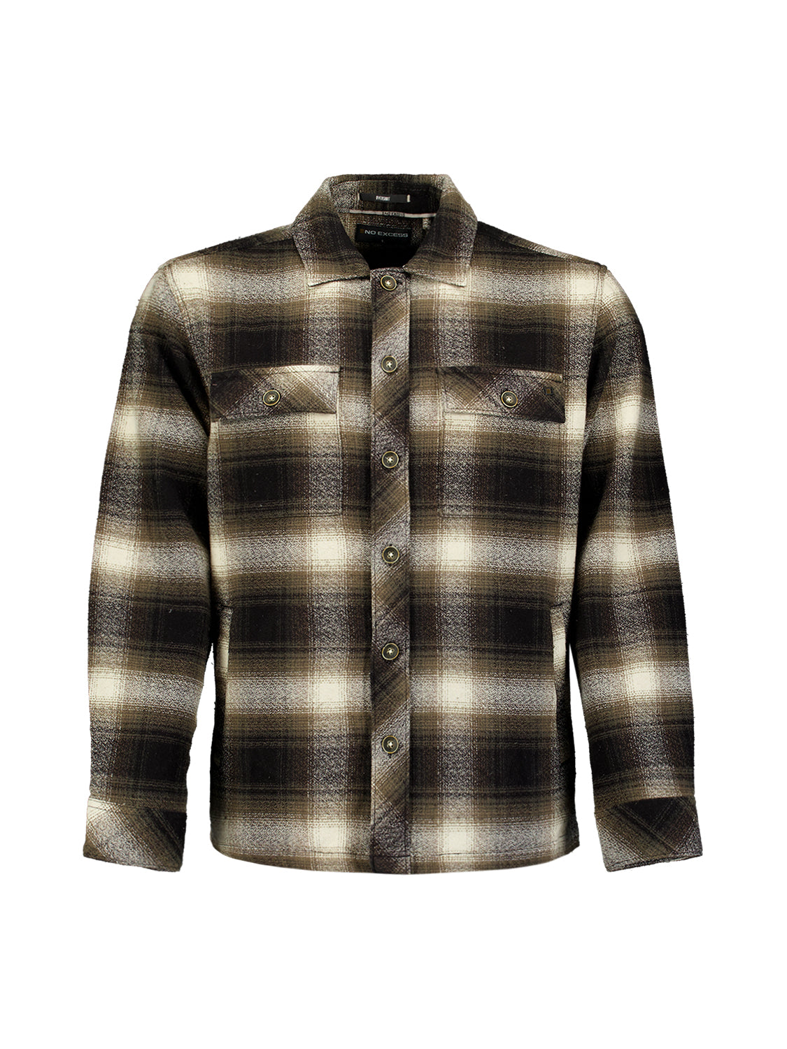 Baumwoll-Overshirt mit Karomuster | Black