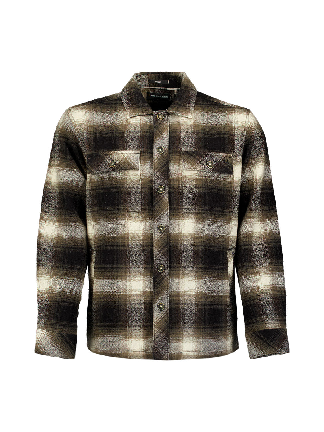Baumwoll-Overshirt mit Karomuster | Black