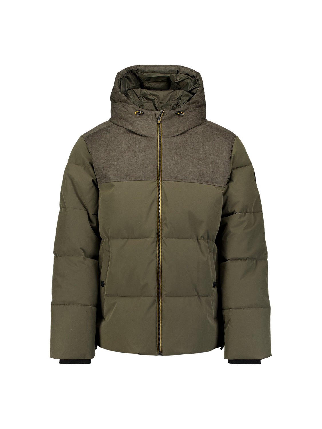 Jacke, kurze Passform, Daunenjacke, Cord-Mix | army