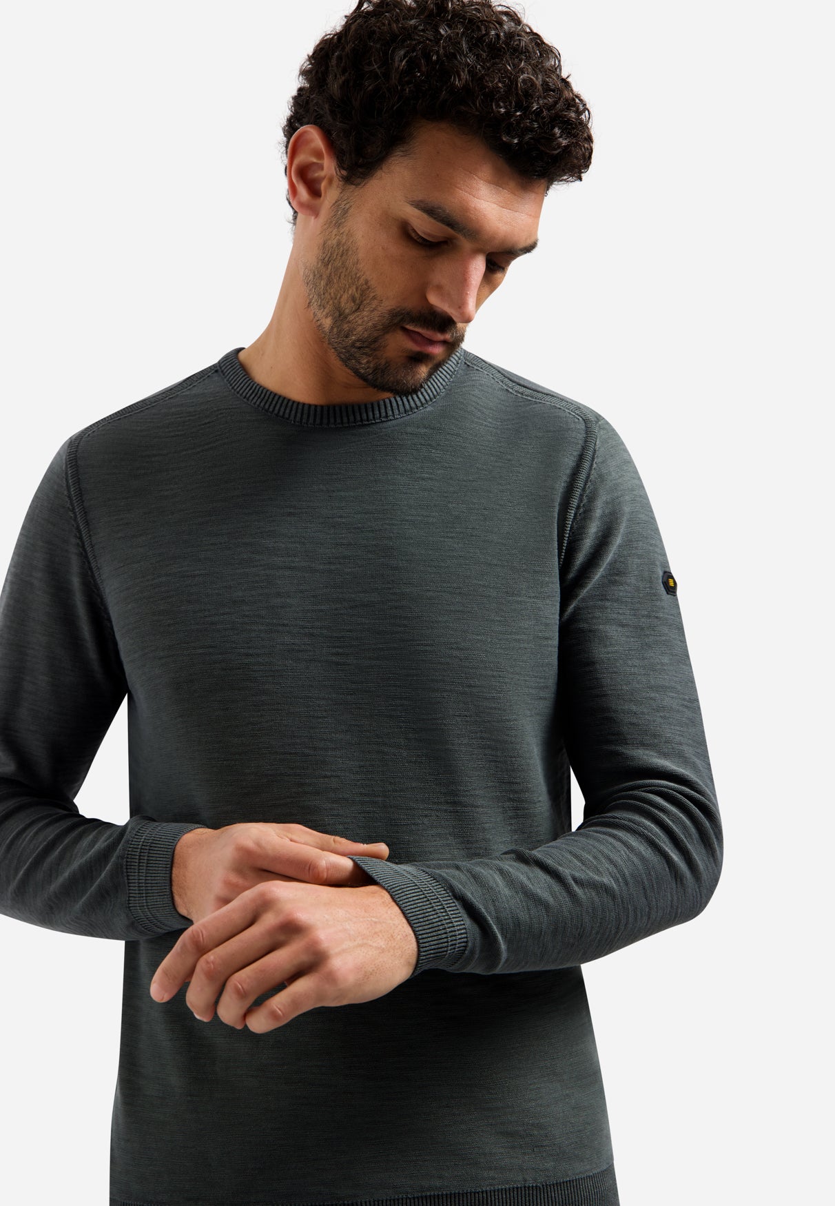 Timeless Basics Stone Washed Jumper | Dark Steel