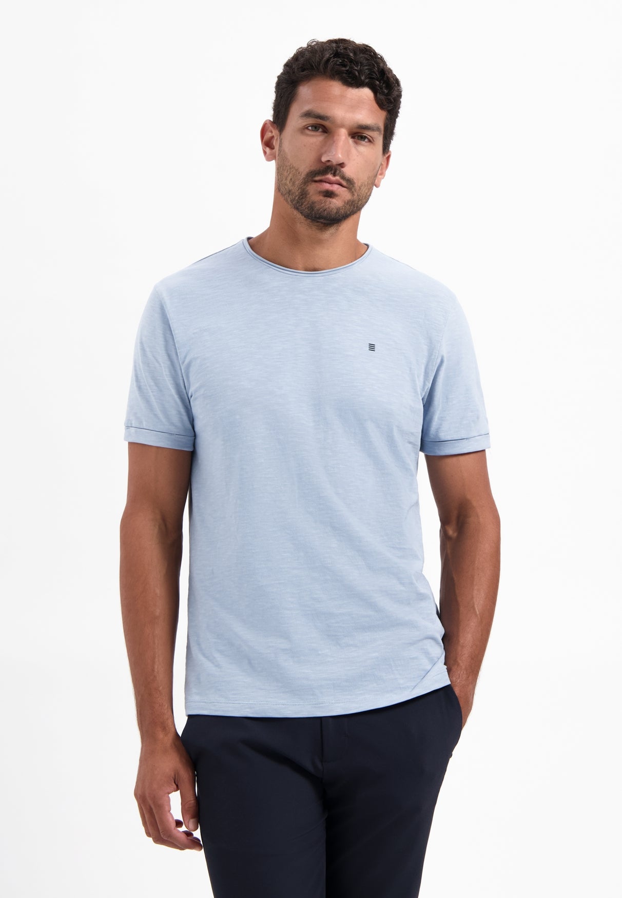 Timeless Basics Round Neck T-Shirt | Dusty Blue