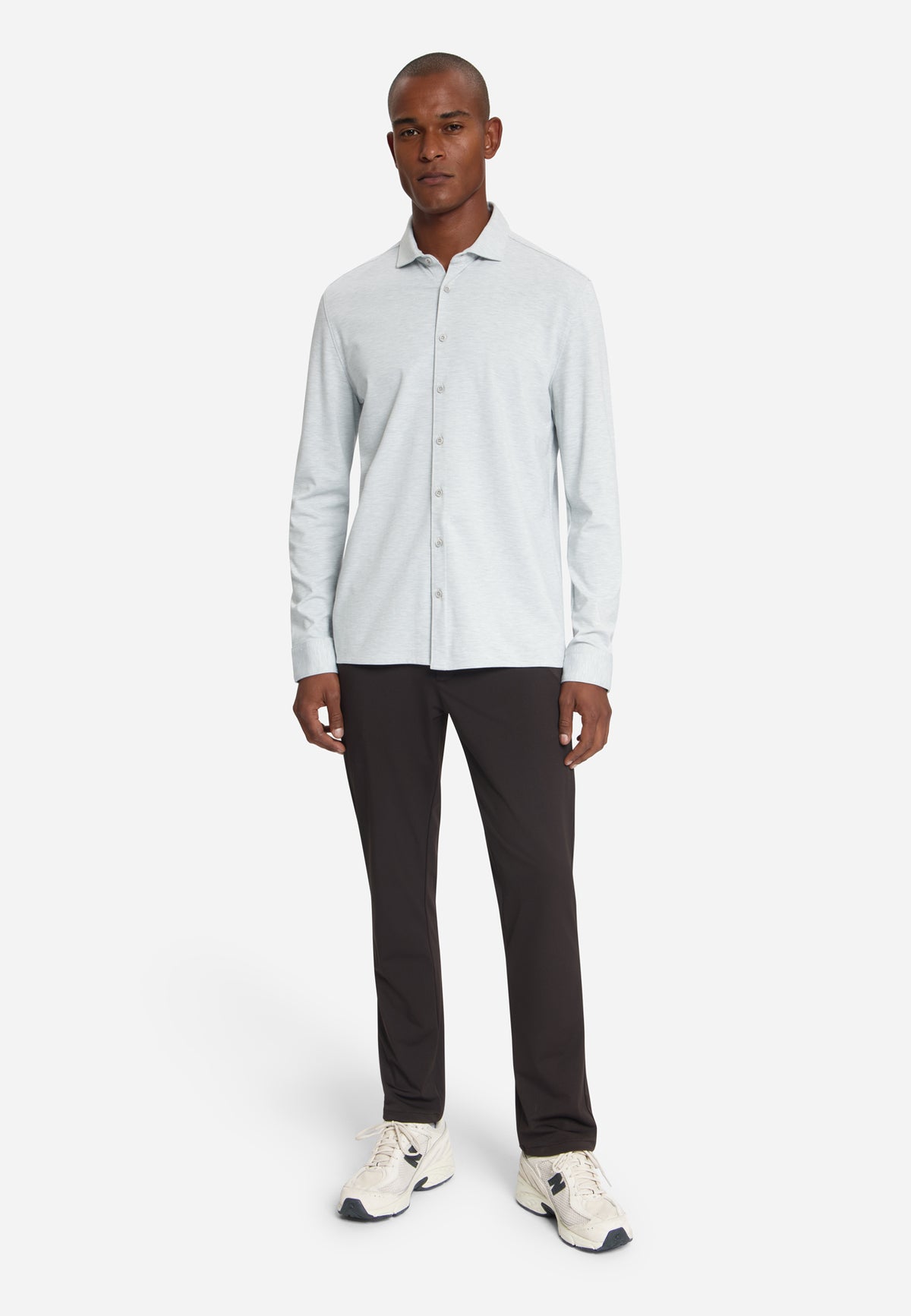 Timeless Basics Jersey-Hemd | Chalk