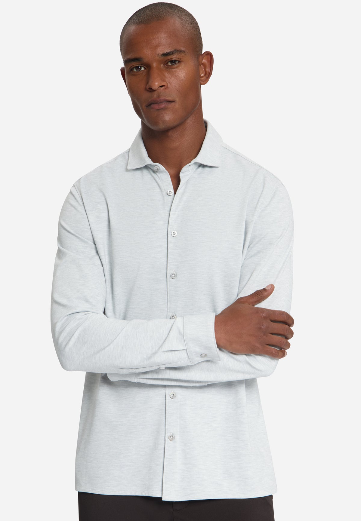 Timeless Basics Jersey-Hemd | Chalk