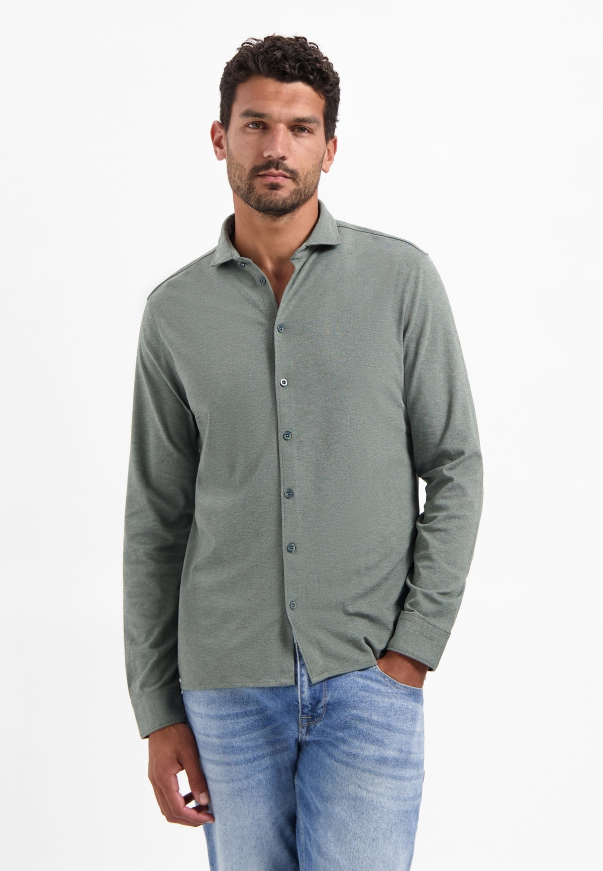 Timeless Basics Jersey-Hemd | Dark Steel