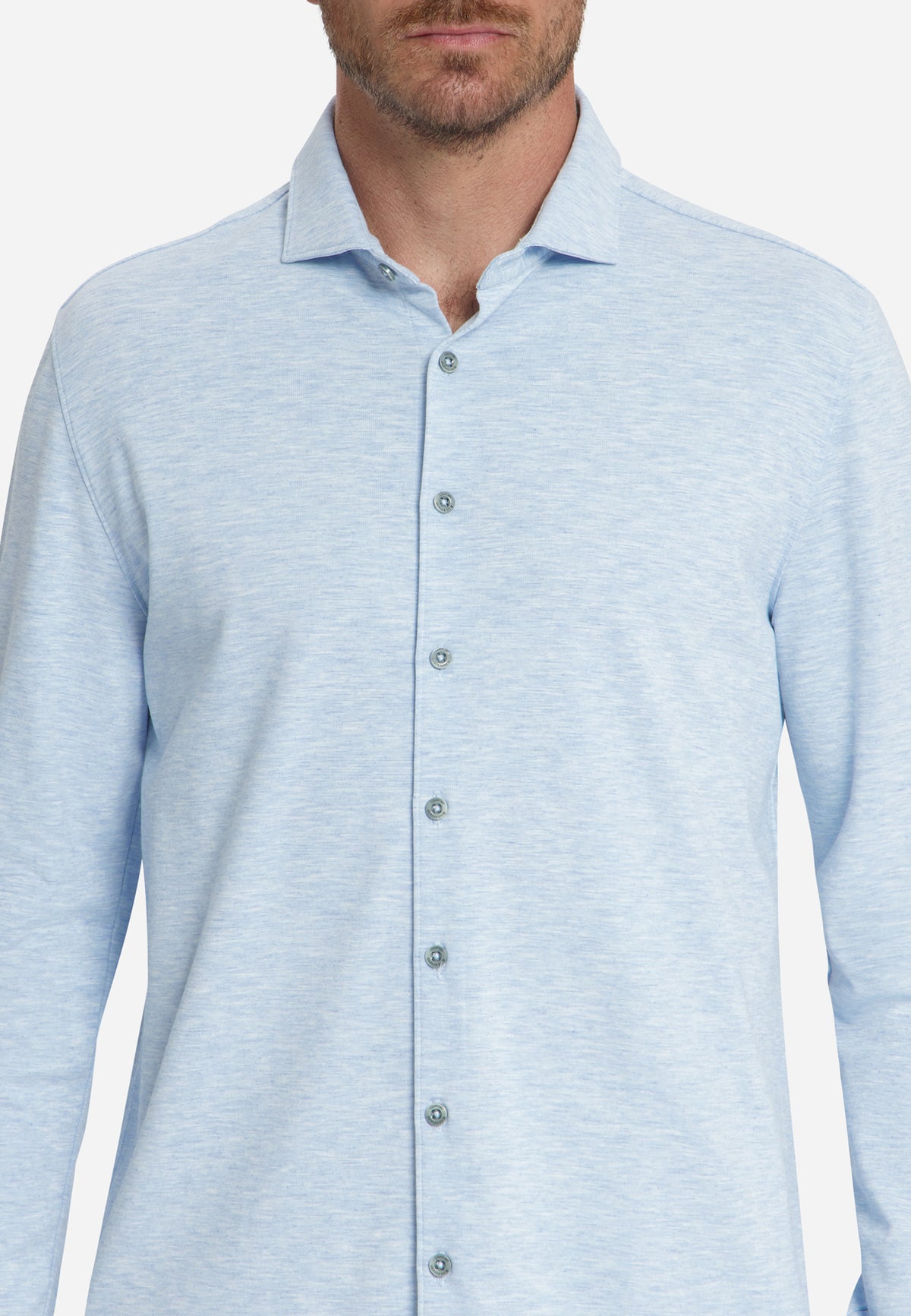 Timeless Basics Jersey-Hemd | Dusty Blue