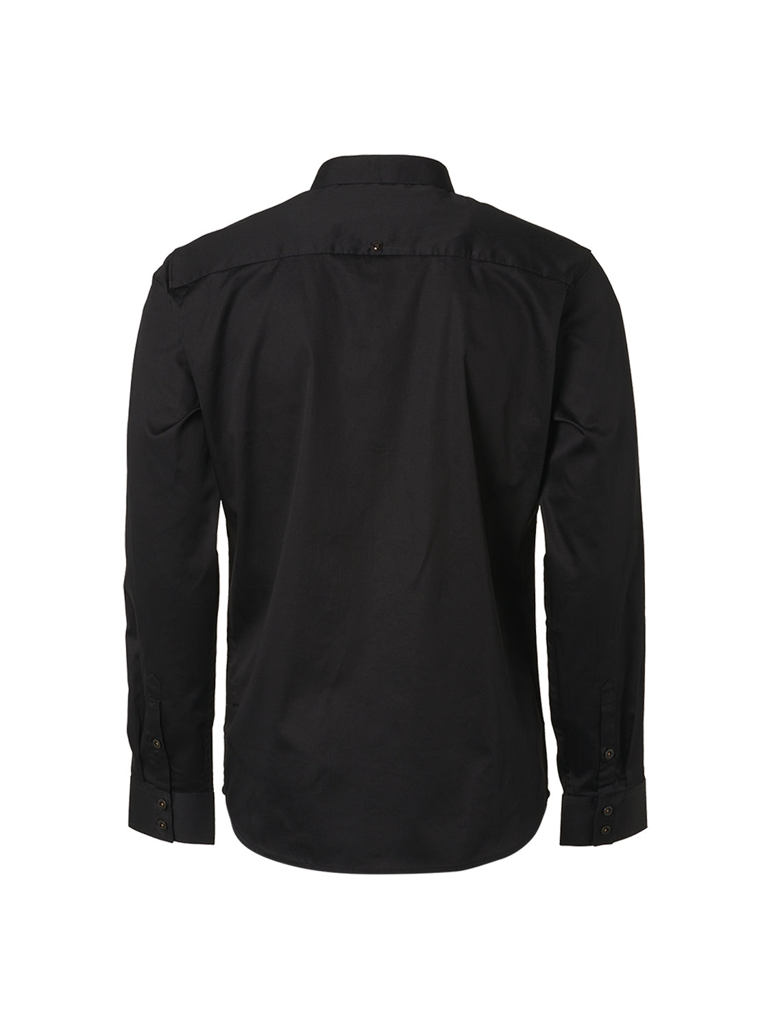 Basic Stretch Shirt Satin Weave | Black